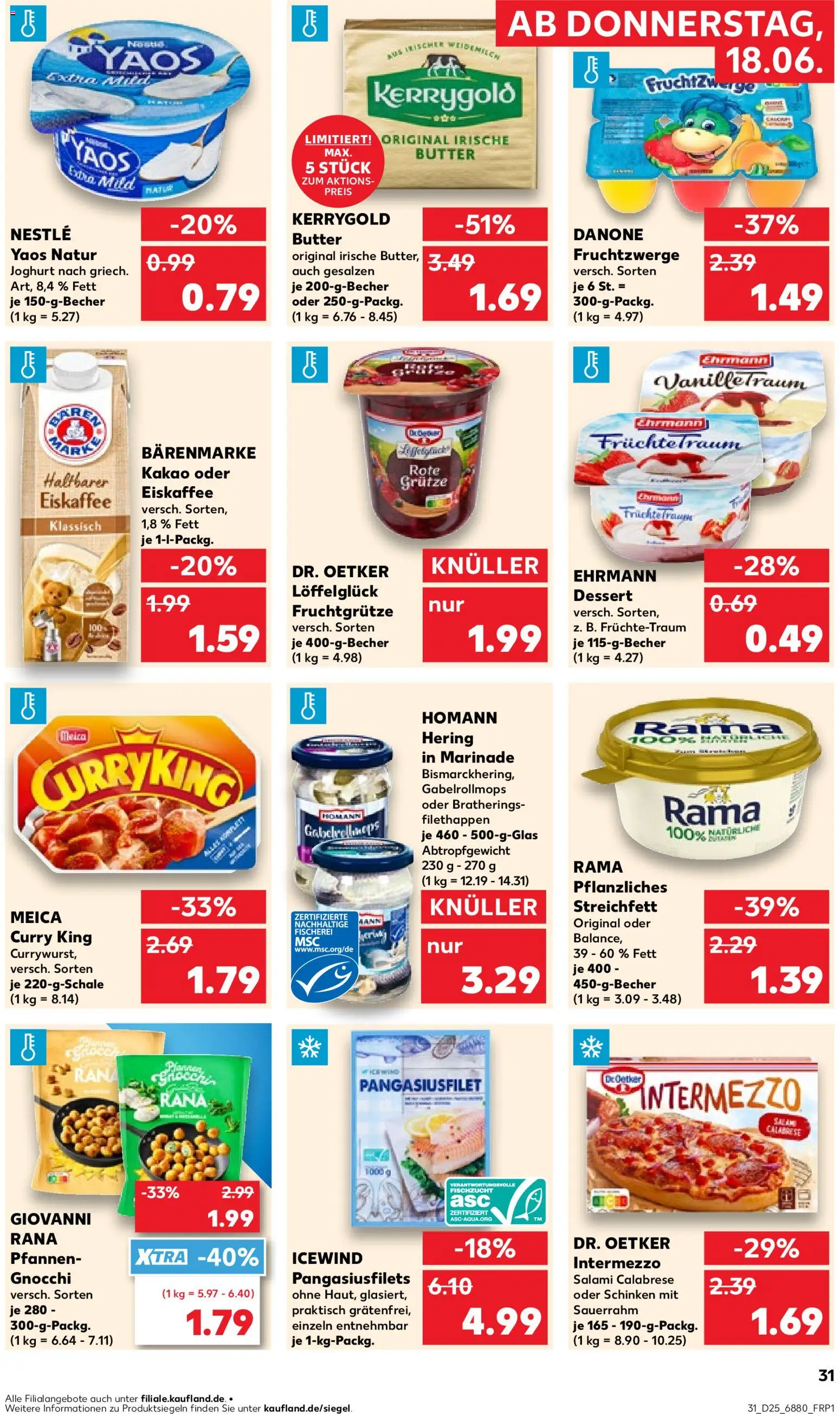 Kaufland Německo leták - Völklingen od 18.06.2026 | Strana: 31 | Produkty: Rama, Eiskaffee, Kakao, Gnocchi