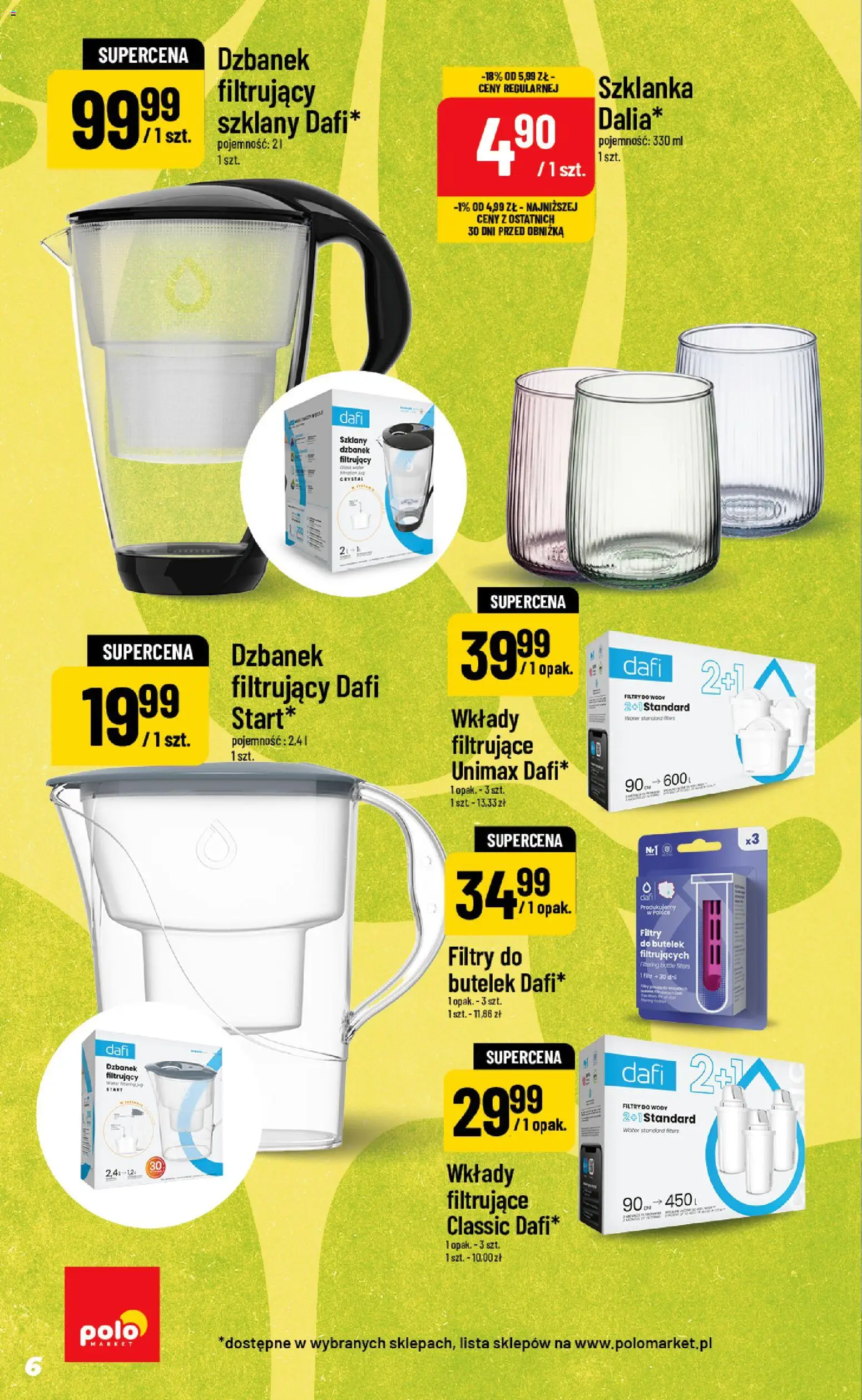 POLOmarket gazetka - Inspirujący Tydzień od 24.06.2026 | Strona: 6 | Produkty: Szklanka, Dzbanek, Dzbanek filtrujący