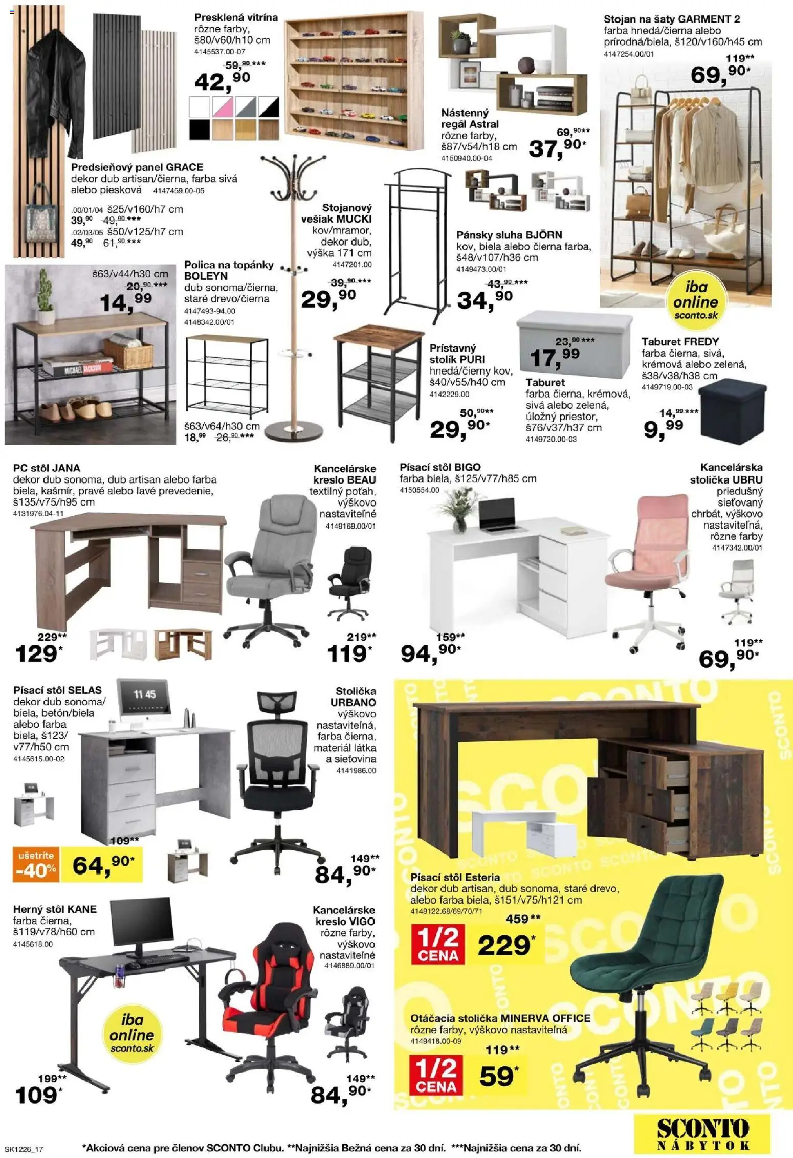 Nové Sconto nábytok akcie – leták je platný od 23.09.2026 | Strana: 17 | Produkty: Nábytok, Regál, Stôl, Herný stol