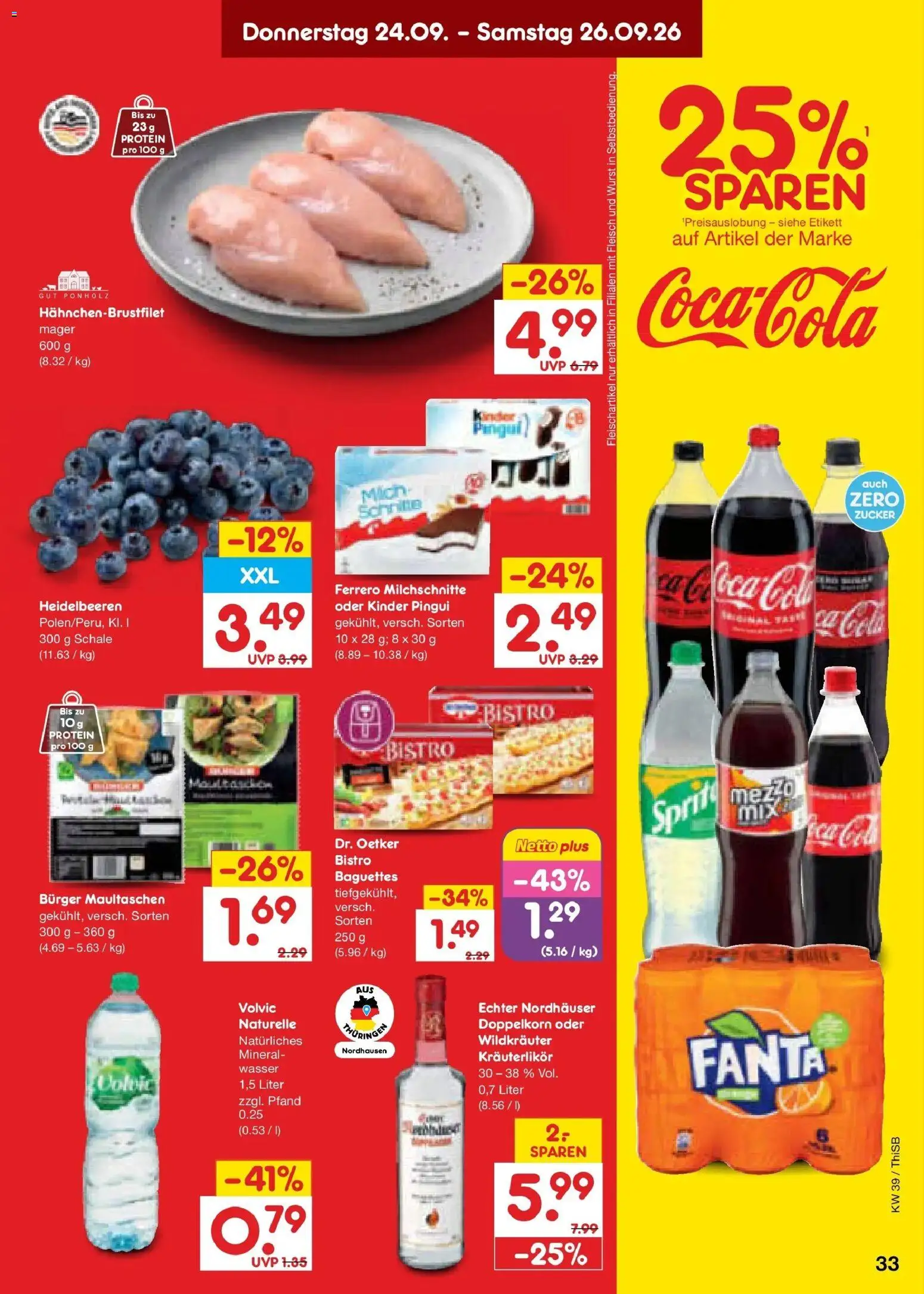 Netto Marken-Discount Prospekt Pirna – gültig ab 21.09.2026 | Seite: 47 | Produkte: Burger, Wasser, Zucker, Maultaschen