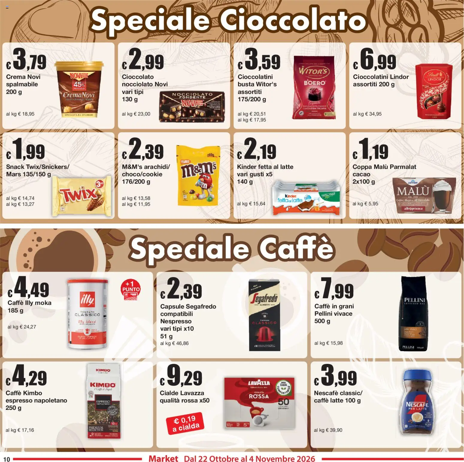 Volantino Sì con Te del 22/10/2026 | Pagina: 10 | Prodotti: Crema, Illy, Nescafé, Segafredo