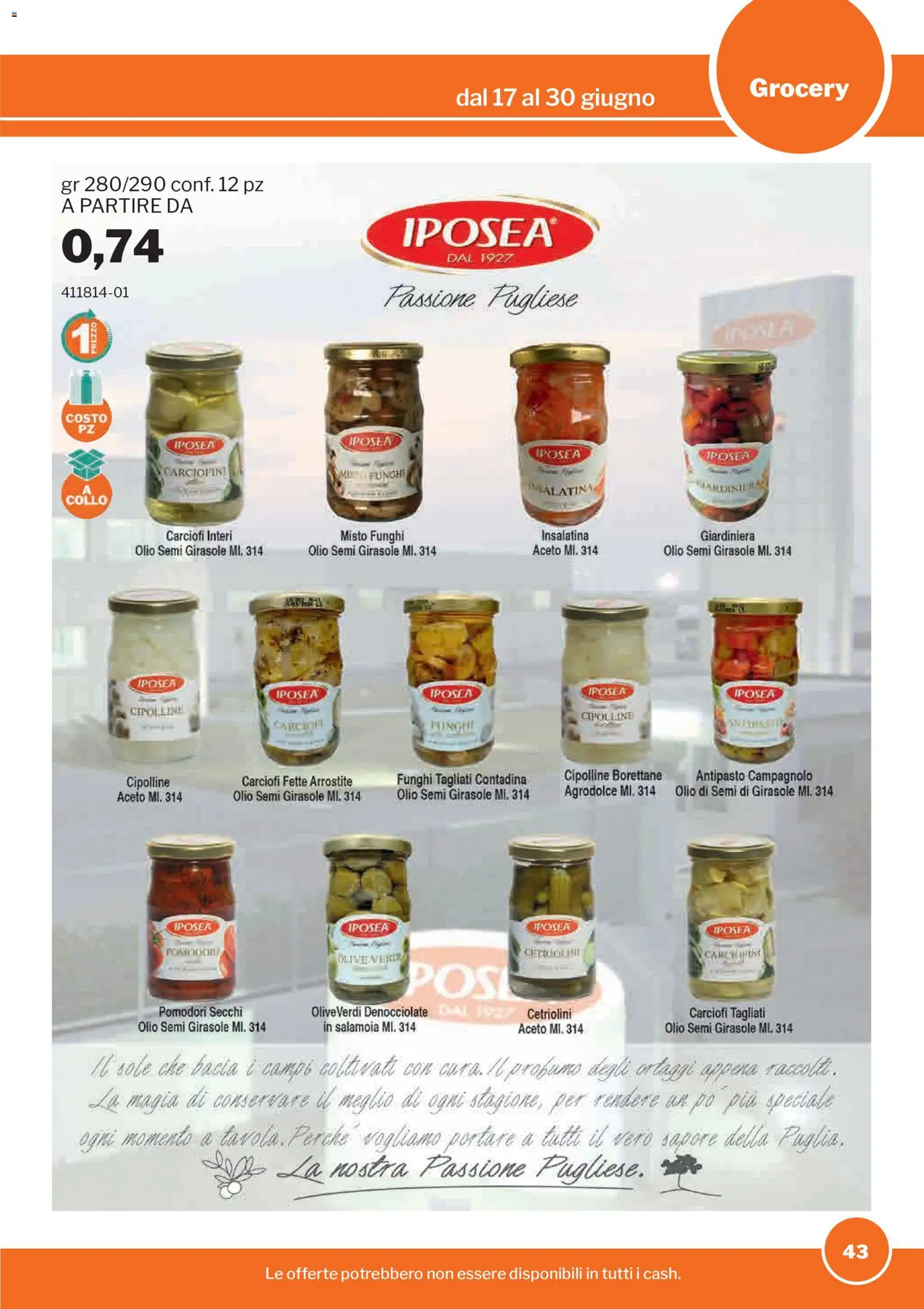 Volantino Sogegross del 17.06.2026 | Pagina: 43 | Prodotti: Olio, Ortaggi, Funghi, Aceto
