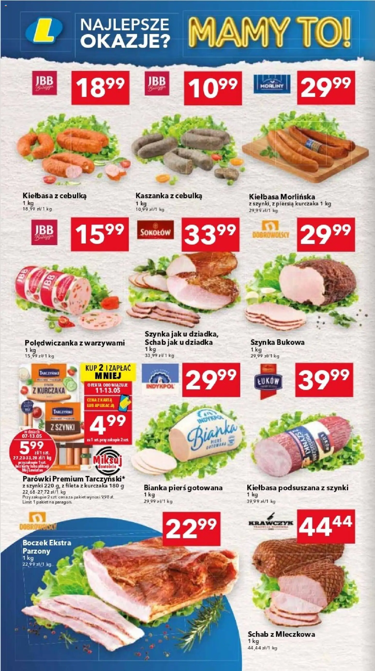 Lewiatan gazetka - Warszawa od 07.05.2026 | Strona: 2 | Produkty: Kiełbasa, Karta, Schab, Boczek