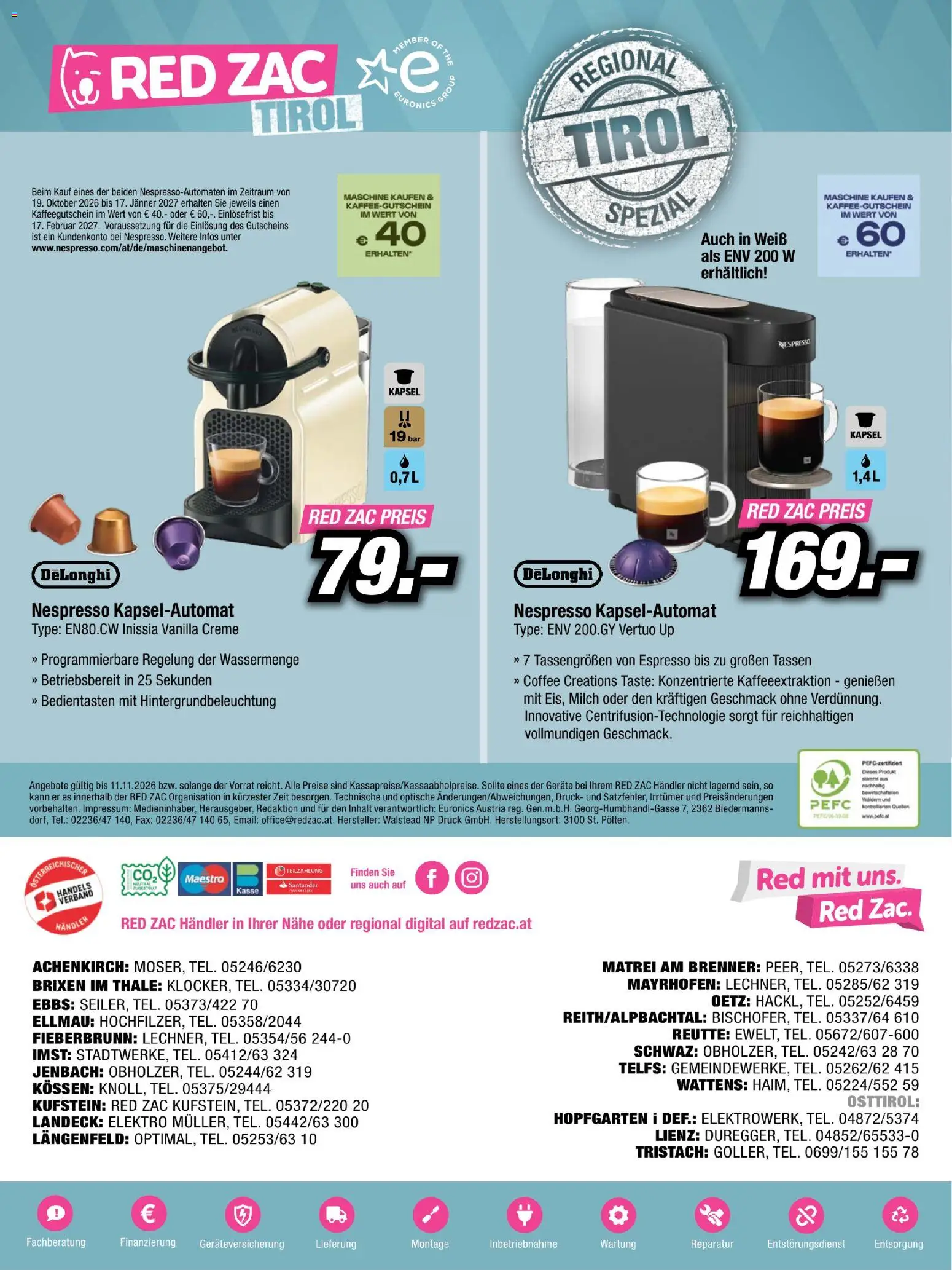 RED ZAC Tirol gültig ab 25.10.2026 | Seite: 16 | Produkte: Milch, Creme