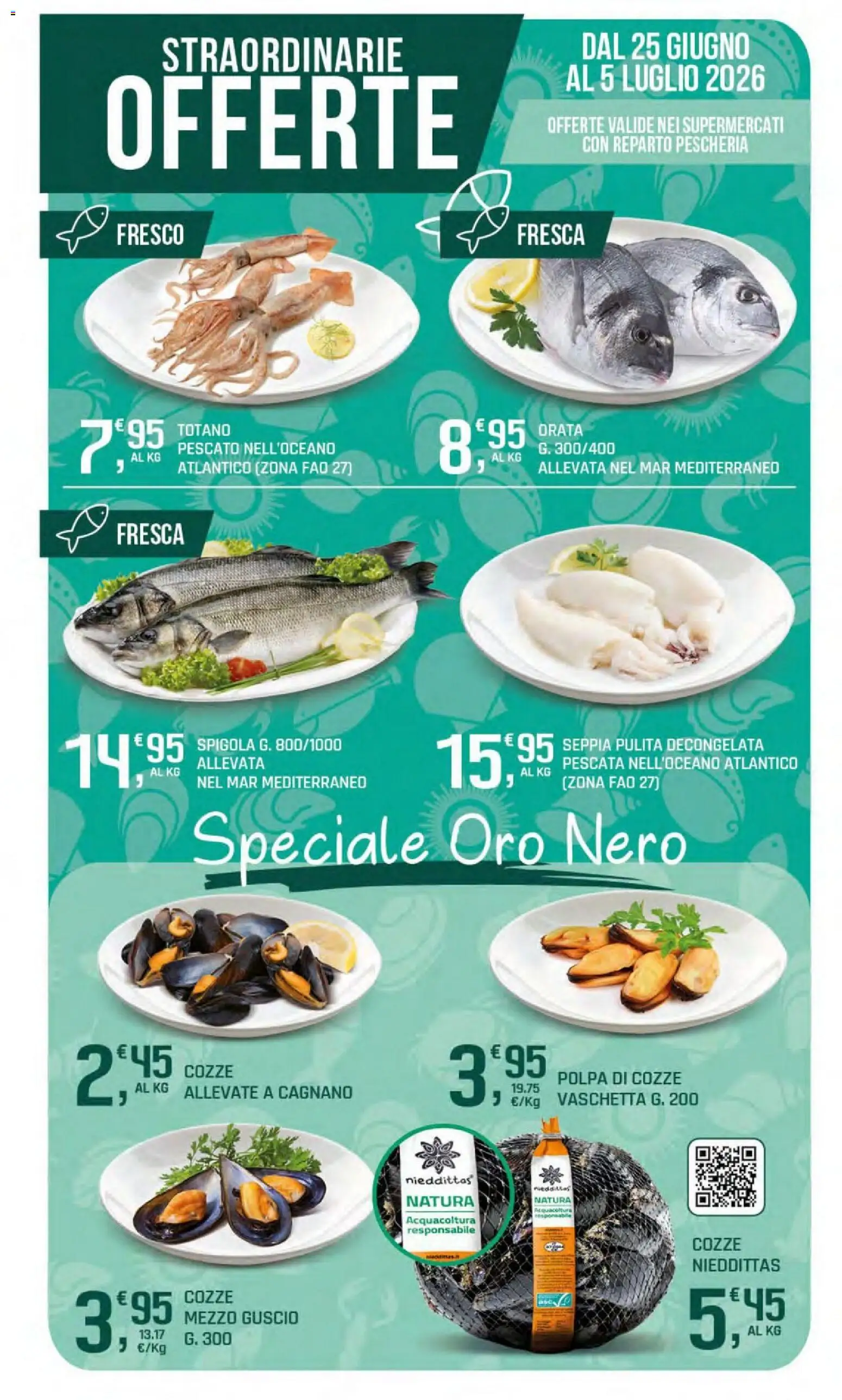 Volantino DOK del 25.06.2026 | Pagina: 21 | Prodotti: Cozze, Orata, Spigola, Totano