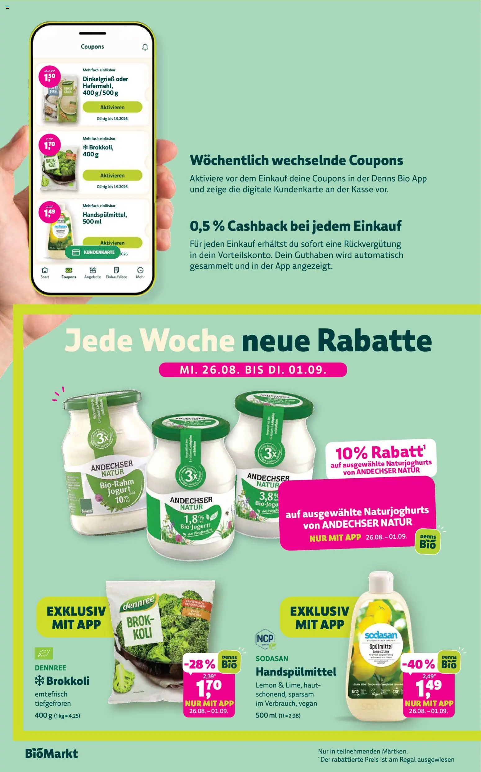 BioMarkt Prospekt – gültig ab 26.08.2026 | Seite: 2 | Produkte: Regal, Brokkoli