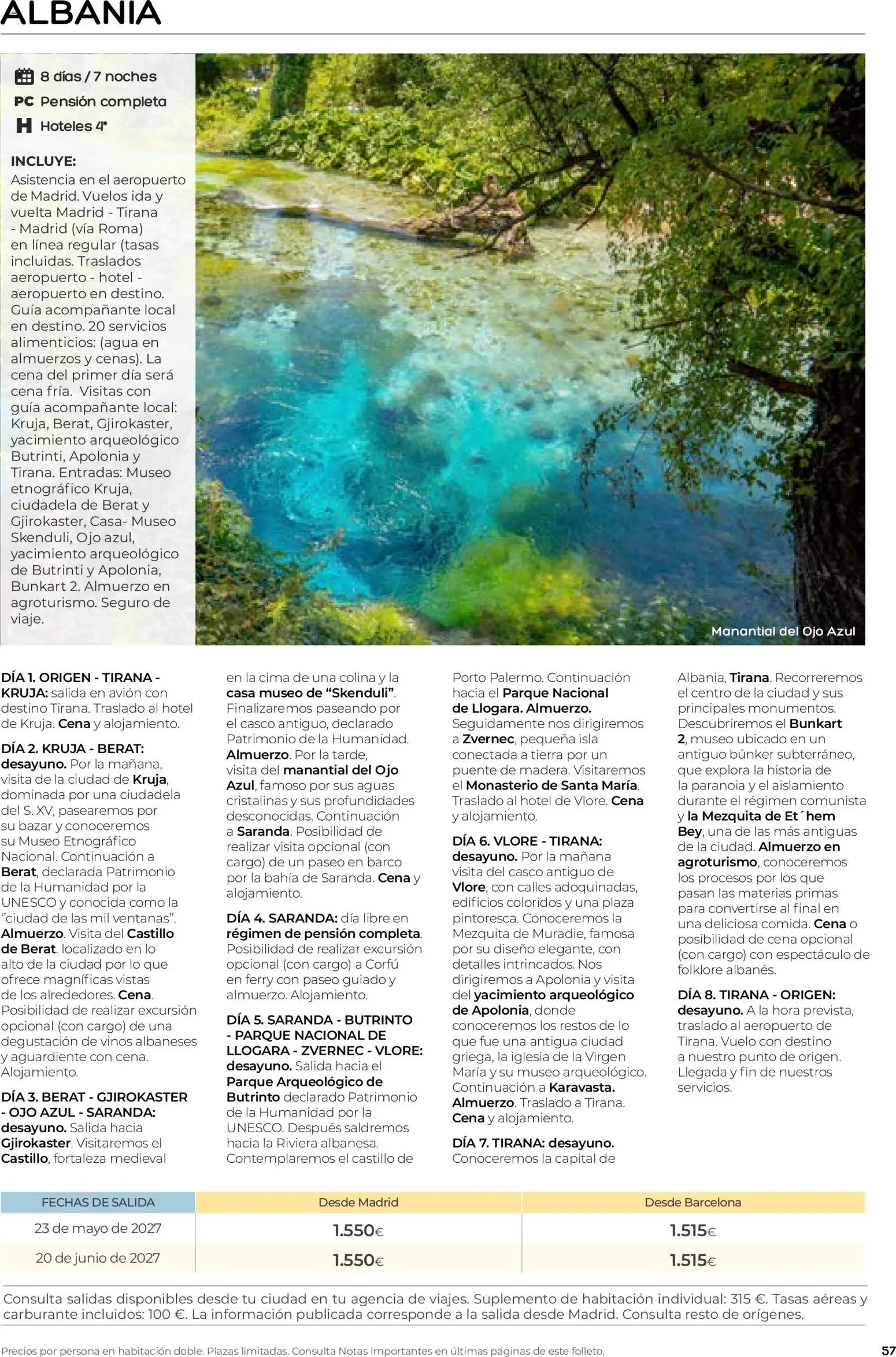 Viajes El Corte Inglés folleto Destinos Otoño y Primavera │ válido desde el 01/07/2026 | Página: 57 | Productos: PC, Tierra, Agua