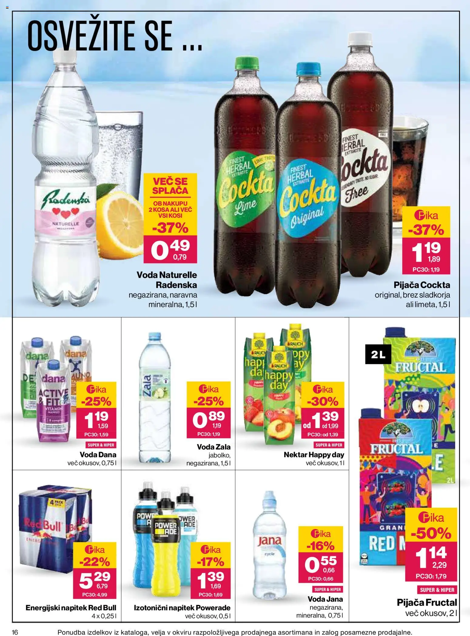 Novi Mercator katalog ponudbe – veljaven od 13.08.2026 | Stran: 16 | Izdelki: Energijski napitek, Voda
