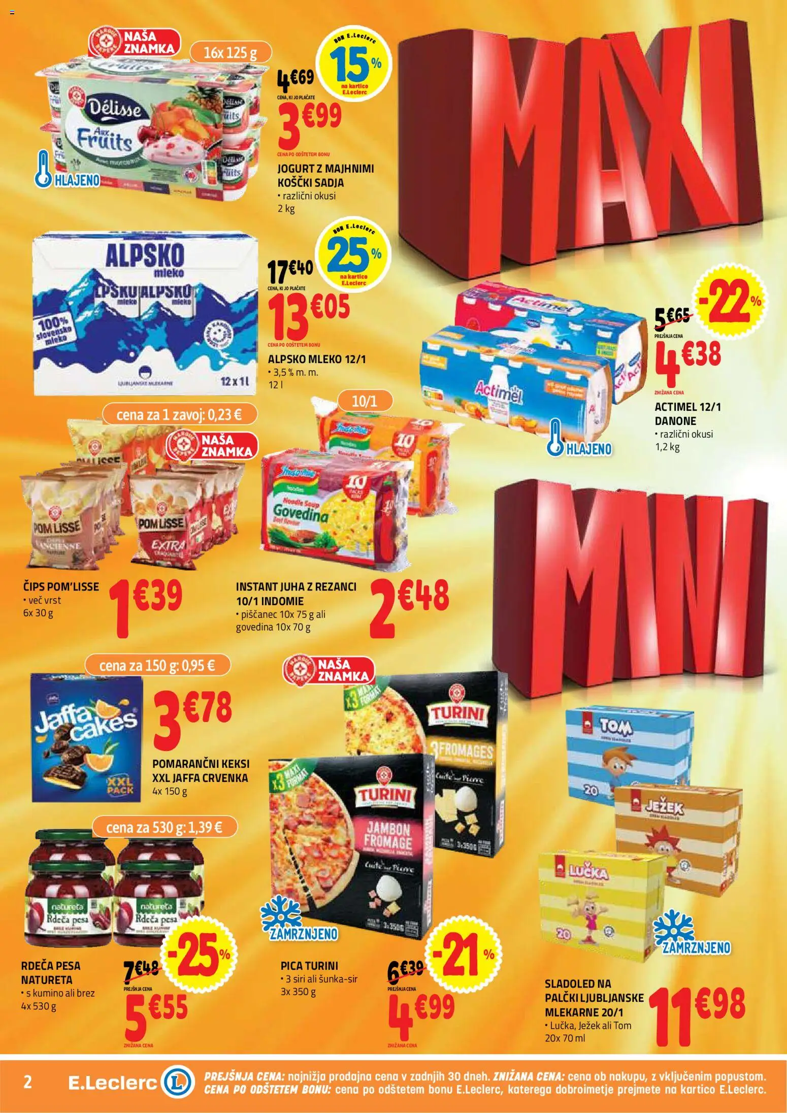 Novi E.leclerc katalog ponudbe – veljaven od 15.07.2026 | Stran: 2 | Izdelki: Mleko, Jogurt, Cips, Pesa