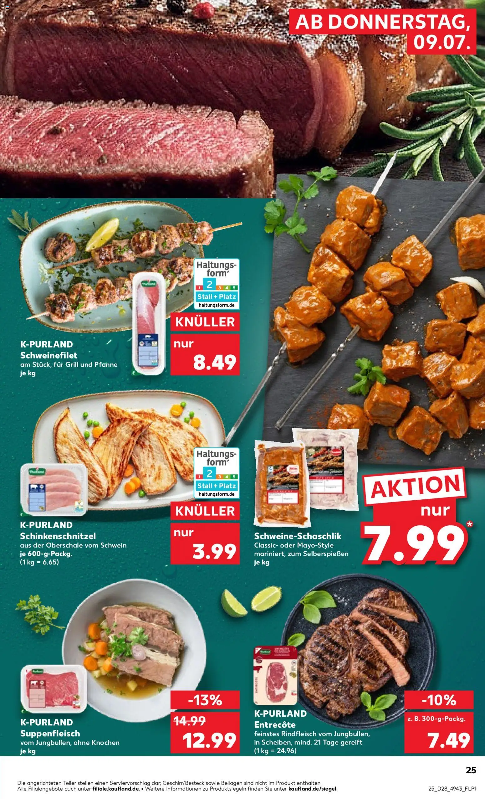 Kaufland Prospekt Köln – gültig ab 09.07.2026 | Seite: 25 | Produkte: Grill, Entrecote, Schweinefilet, Rindfleisch