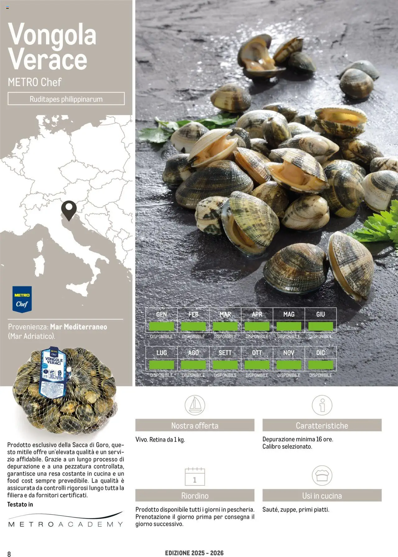 Volantino Metro del 17.06.2025 | Pagina: 8 | Prodotti: Vongole