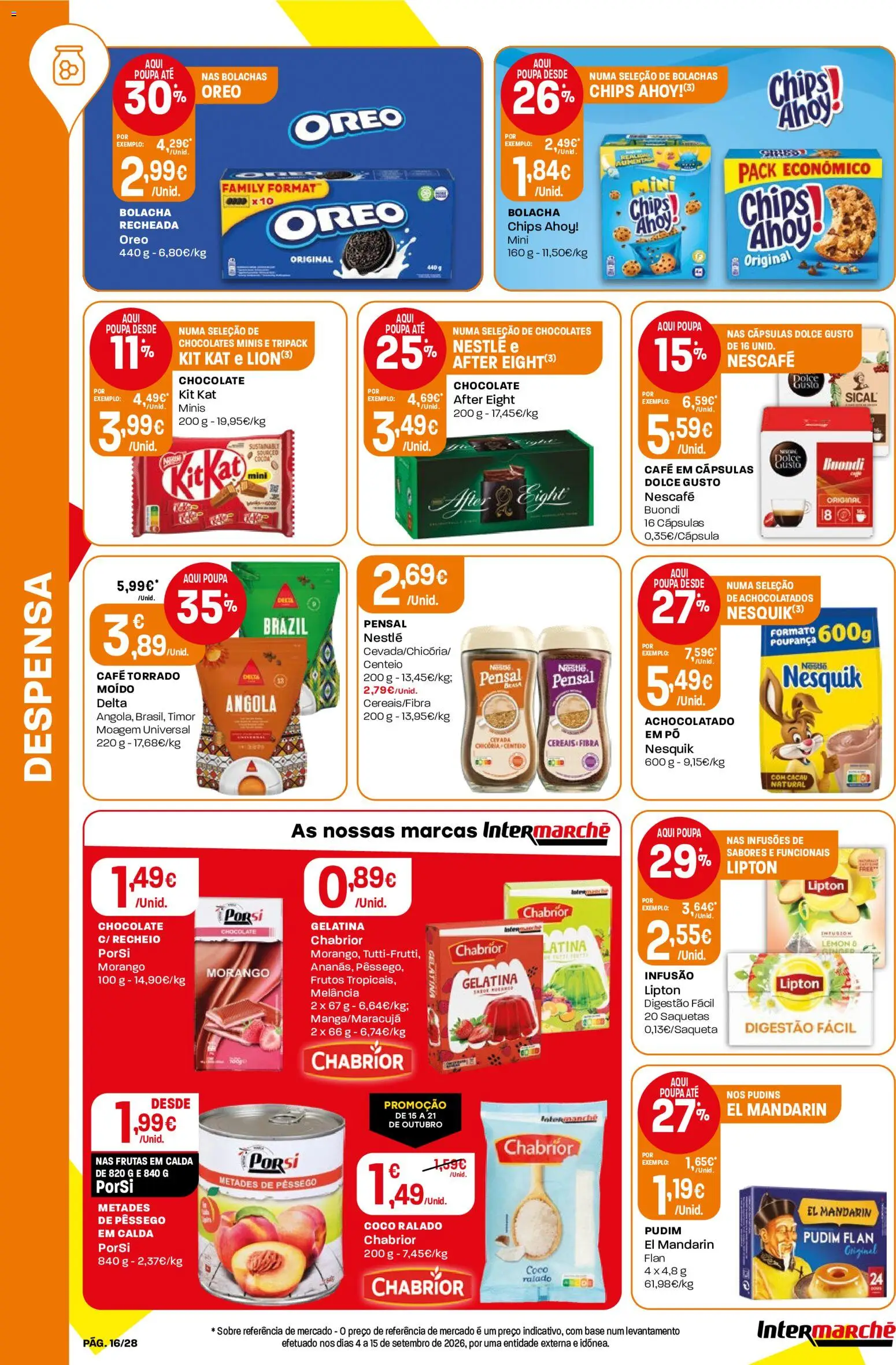 Intermarché folheto Contact │ válido de 15/10/2026 | Página: 16 | Produtos: Chocolates, Pudim, Centeio, Nestlé