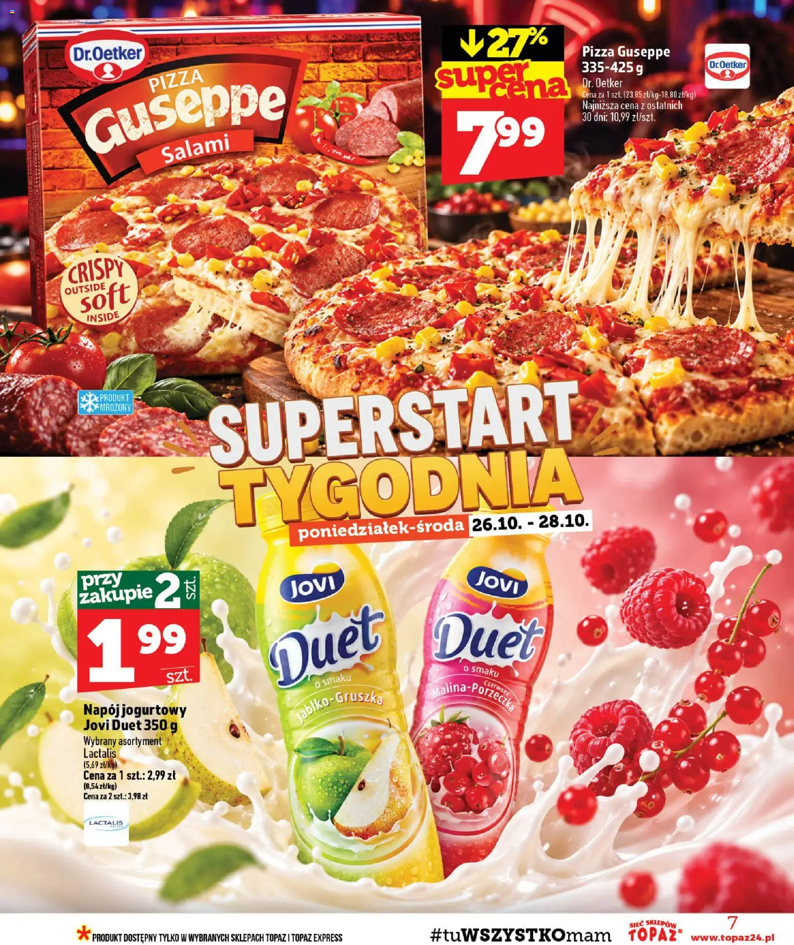Topaz gazetka - MAZ od 22.10.2026 | Strona: 7 | Produkty: Pizza guseppe, Salami, Pizza