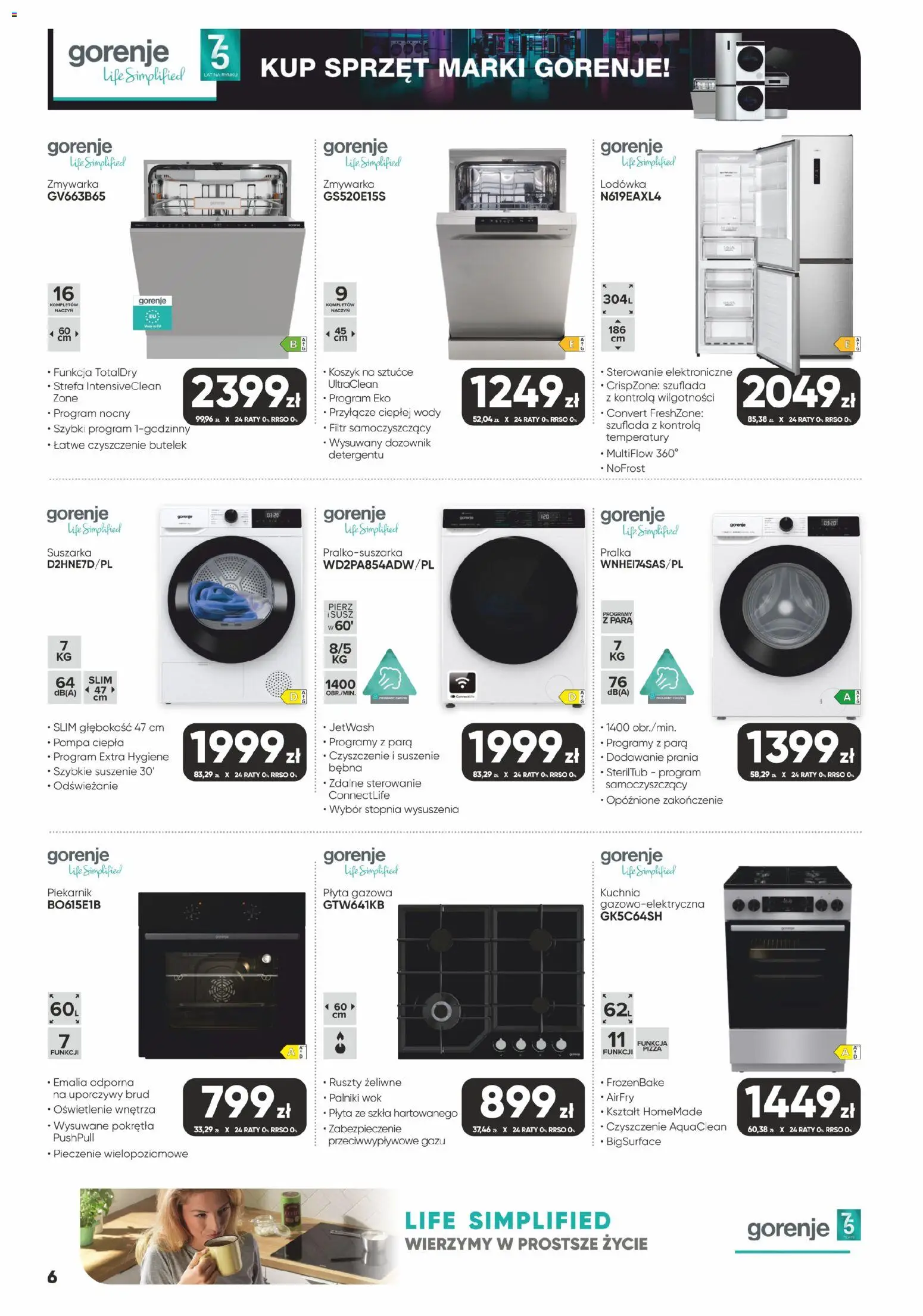 Max elektro gazetka od 26.03.2026 | Strona: 6 | Produkty: Lodówka, Pralka, Piekarnik, Zmywarka