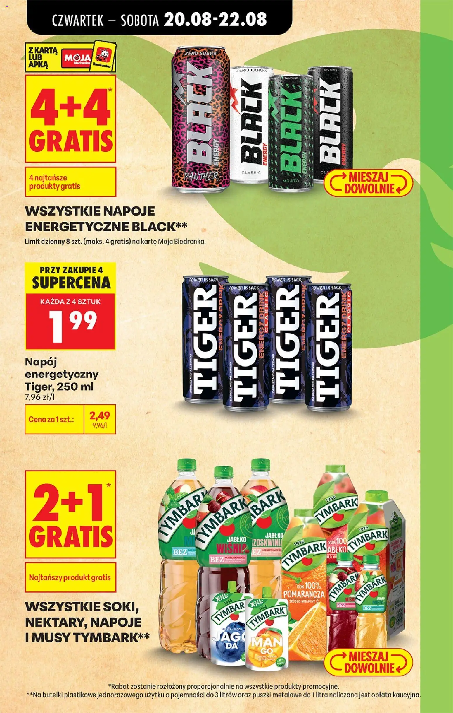 Biedronka gazetka od czwartku od 20.08.2026 | Strona: 7 | Produkty: Karta, Mojito, Tymbark, Sok