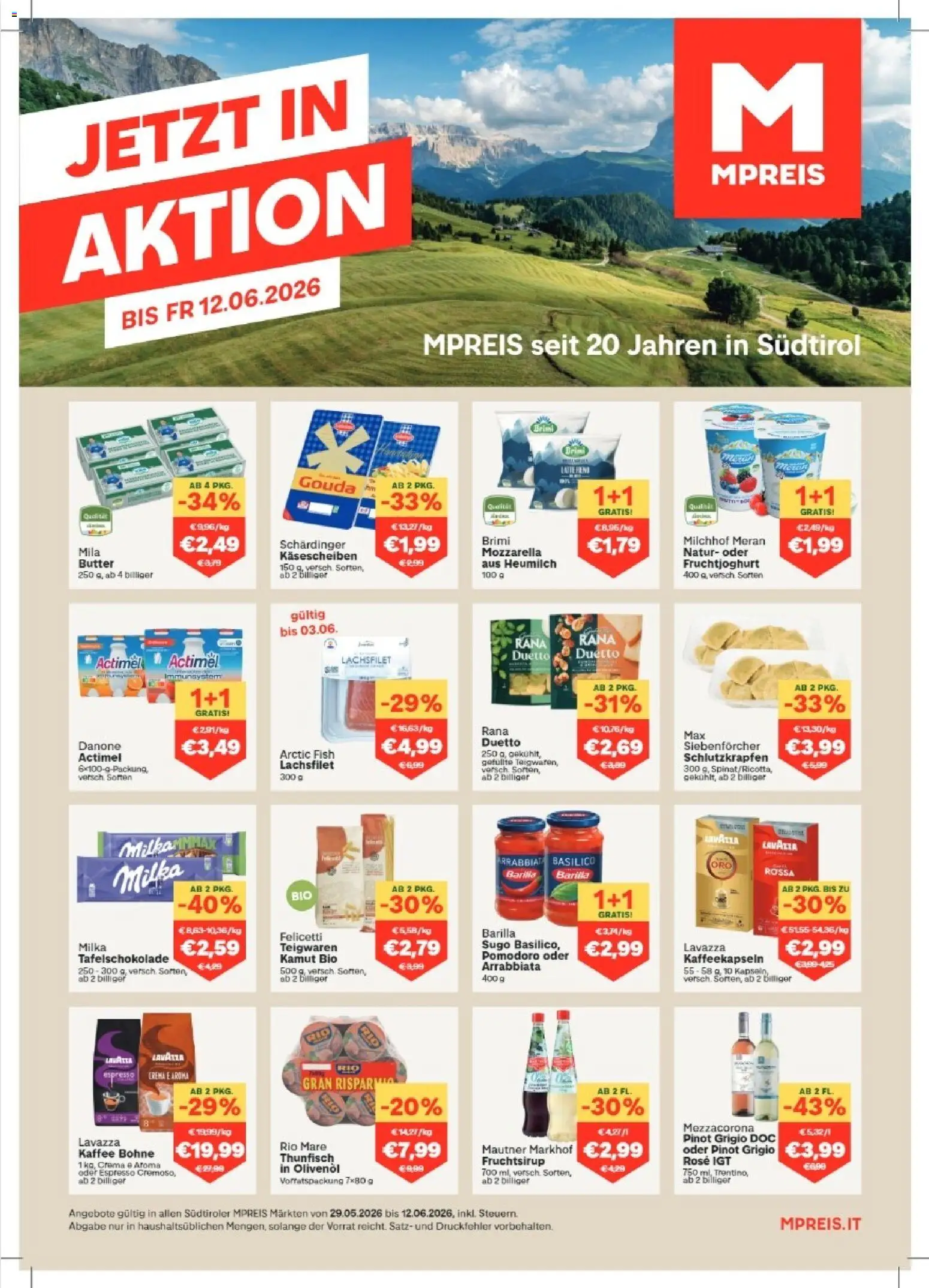 MPREIS Algund gültig ab 29.05.2026 | Seite: 1 | Produkte: Butter, Kaffee