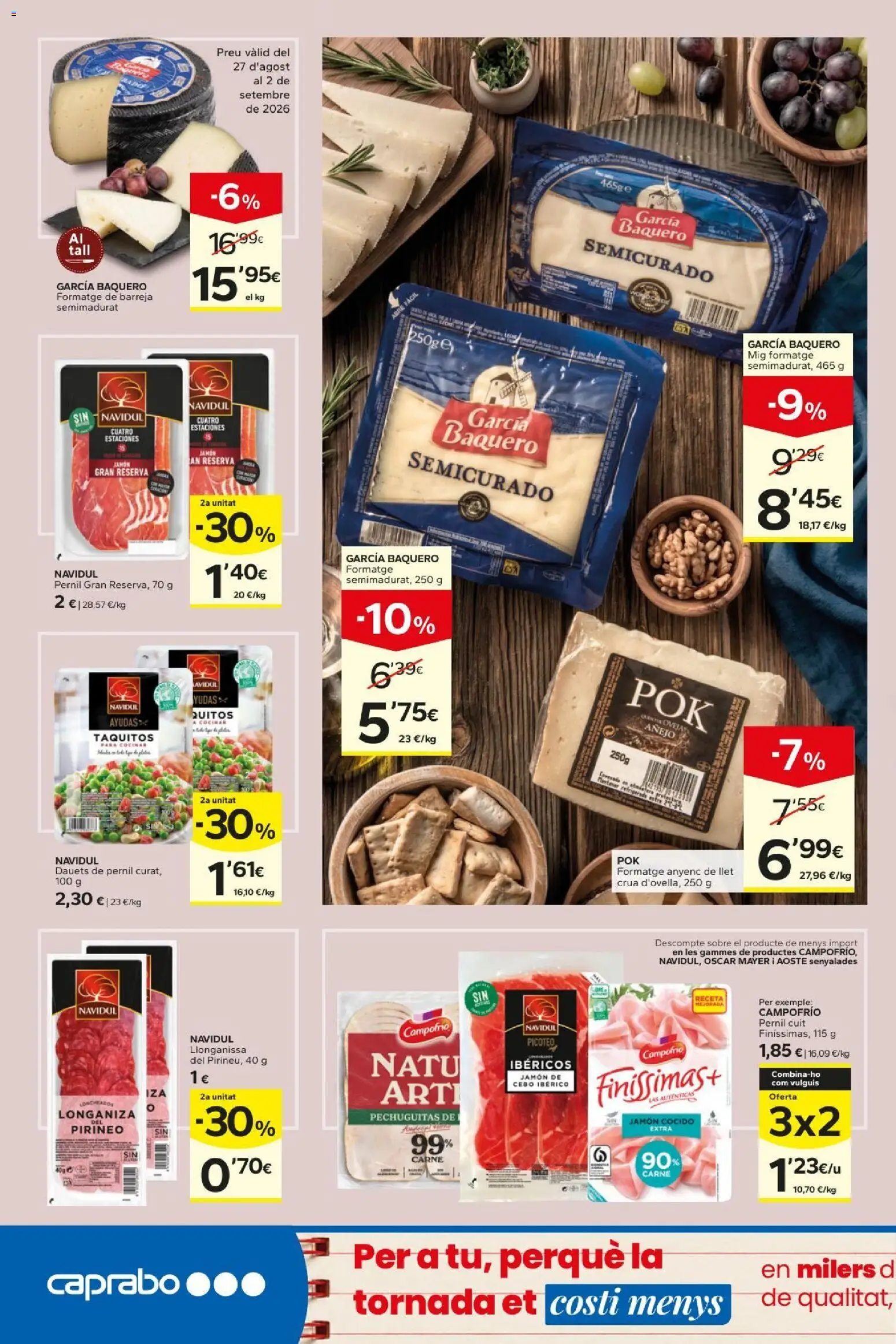Caprabo folleto │ válido desde el 27/08/2026 | Página: 6 | Productos: Jamón, Jamón cocido, Longaniza, Carne