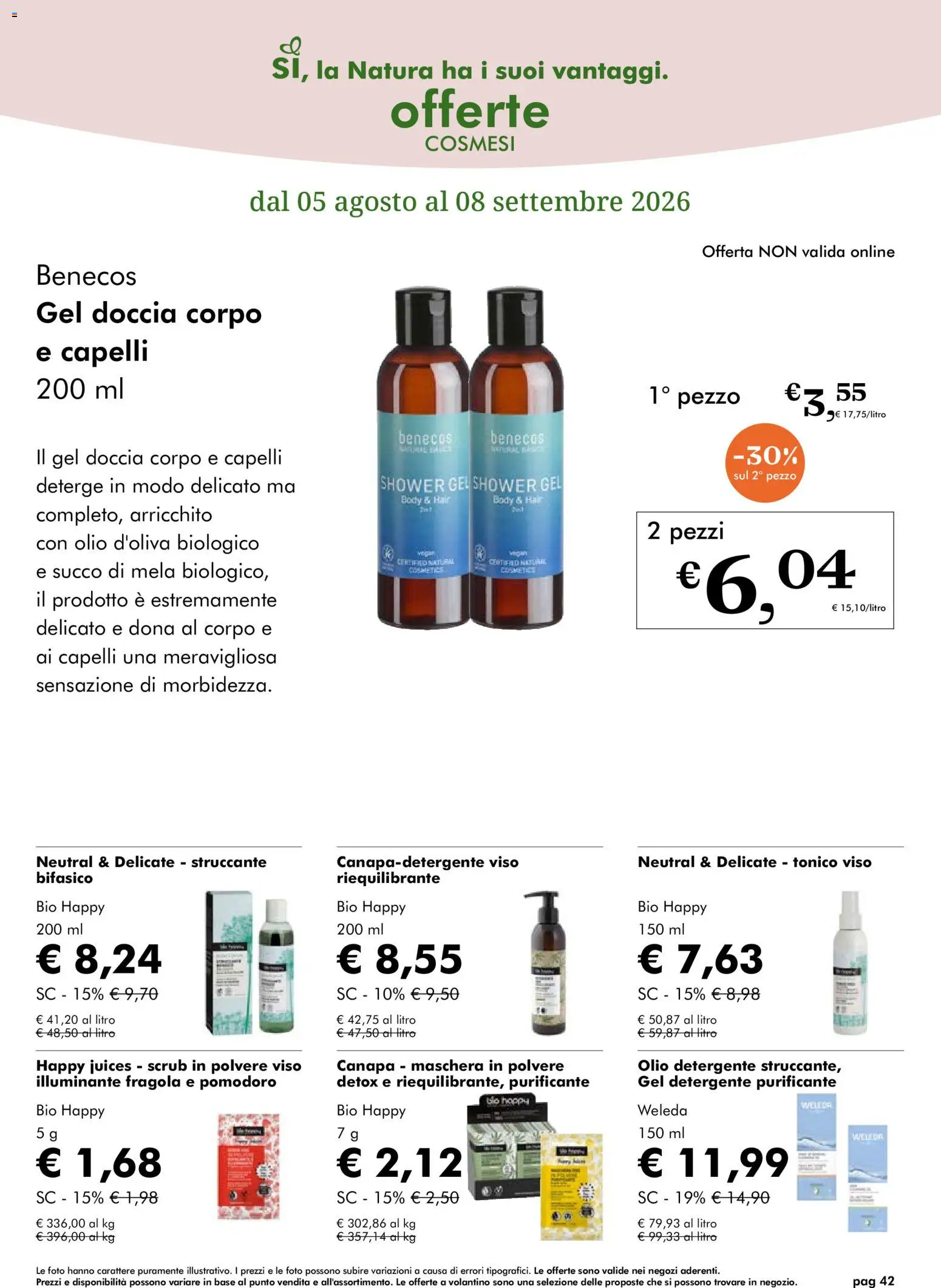 Volantino Natura Sì del 05/08/2026 | Pagina: 42