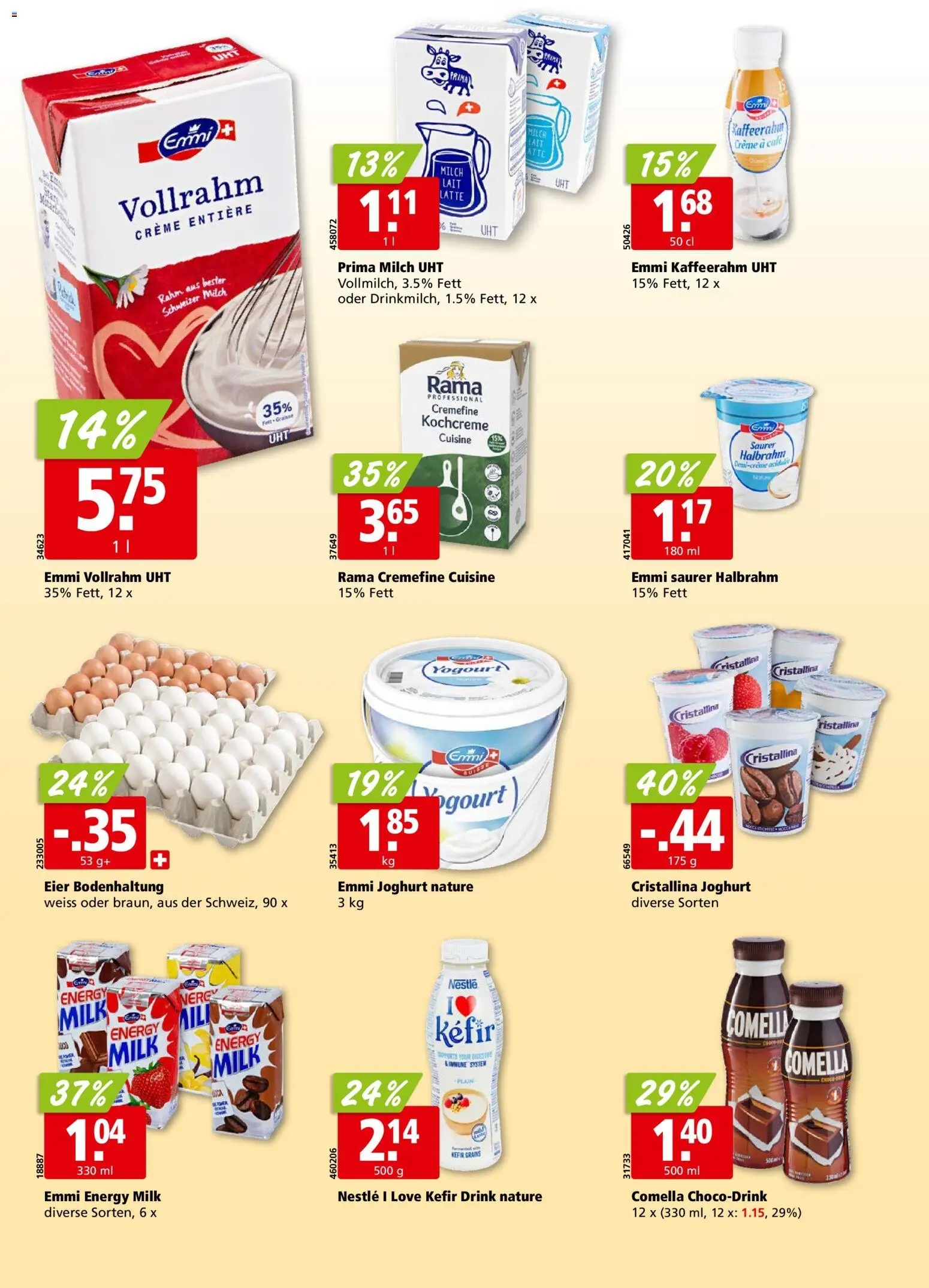 Aligro aktionen Schlieren, Gossau SG, Frauenfeld, Rapperswil-Jona, Sargans, Bern – gültig ab 27.07.2026 | Seite: 14 | Produkte: Kefir, Milch, Joghurt, Creme