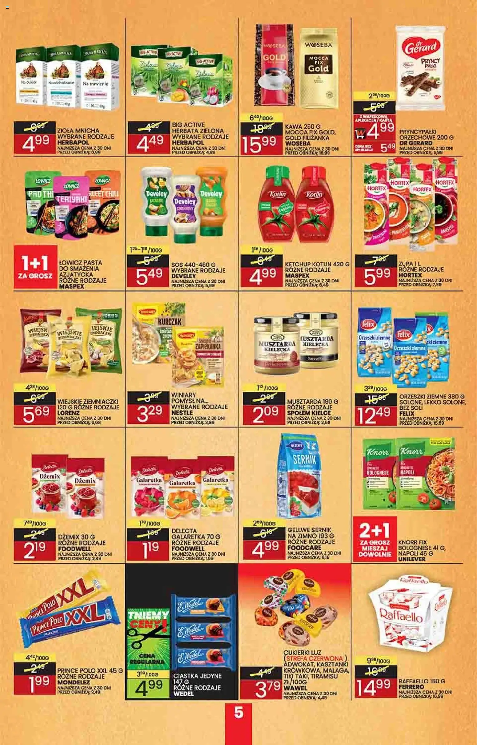 Wafelek gazetka od 29.06.2026 | Strona: 5 | Produkty: Karta, Galaretka, Tiramisu, Orzeszki ziemne