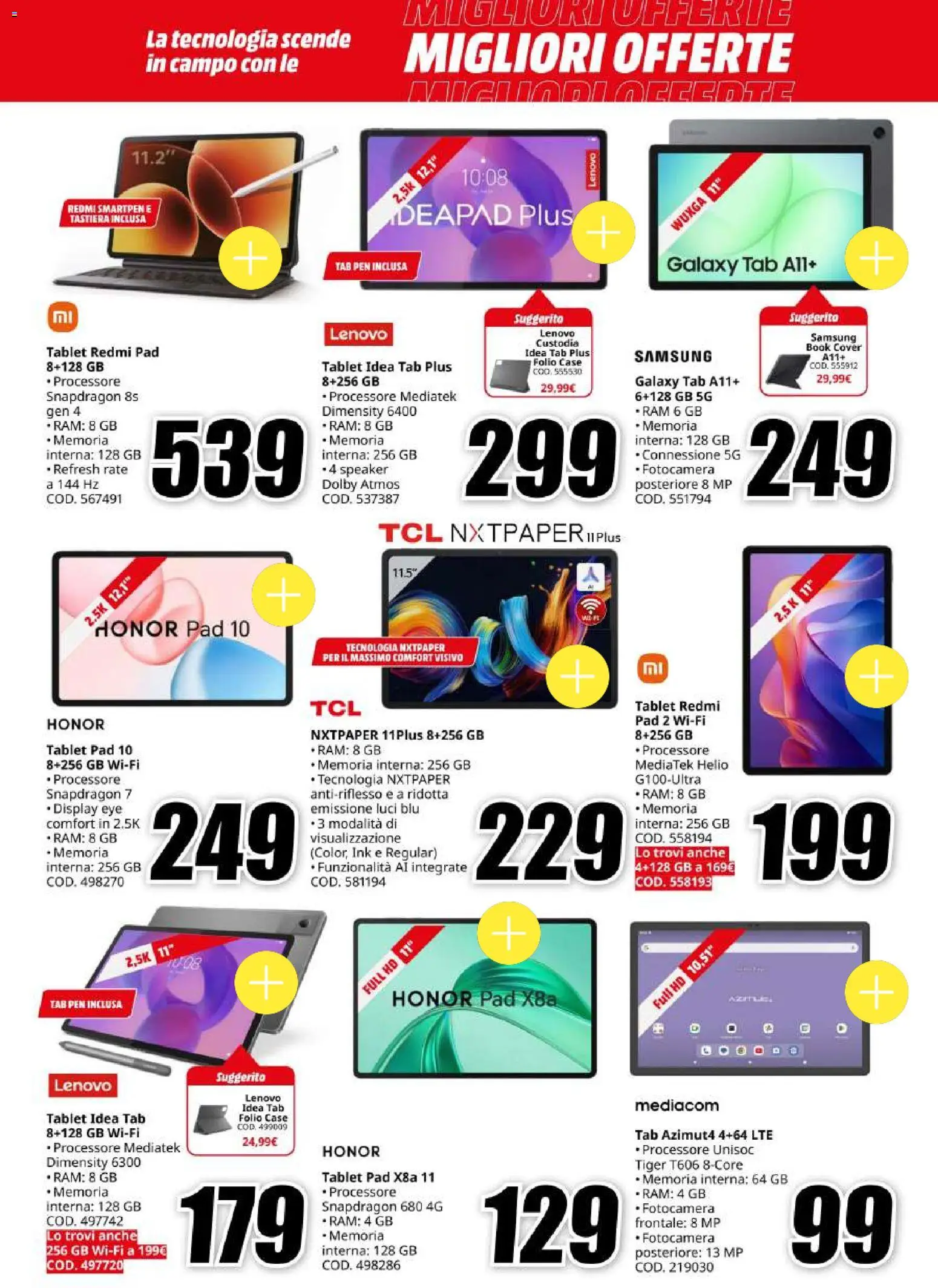 Volantino Media World del 18.05.2026 | Pagina: 16 | Prodotti: Tablet, Tastiera, Fotocamera, Speaker