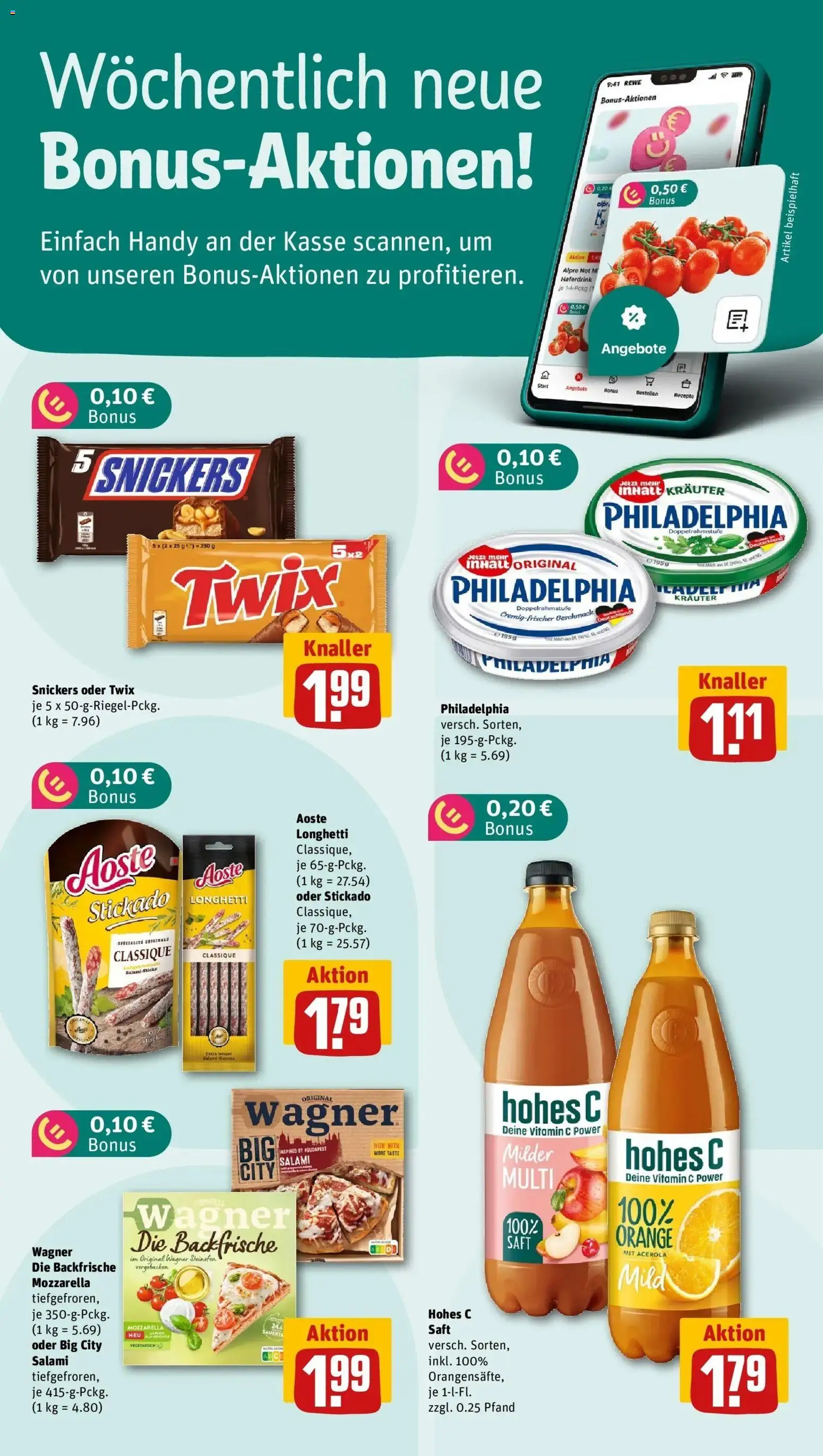 REWE Prospekt ab 19.10.2026 zum Blättern » Angebote | Seite: 2 | Produkte: Mozzarella, Alpro, Hohes c, Saft