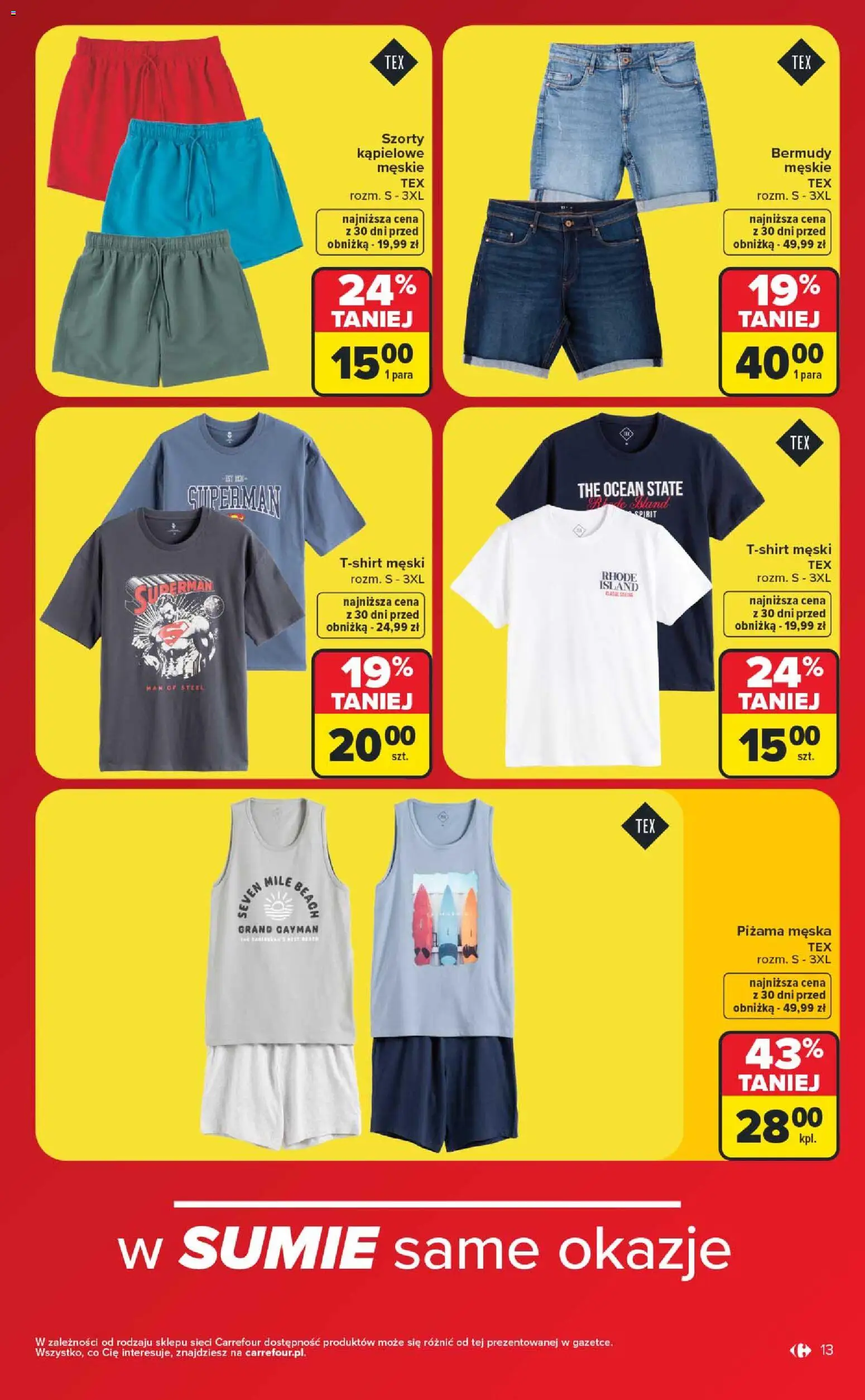 Carrefour gazetka - Wyprzedaż na maxa od 06.07.2026 | Strona: 13 | Produkty: Szorty, Piżama