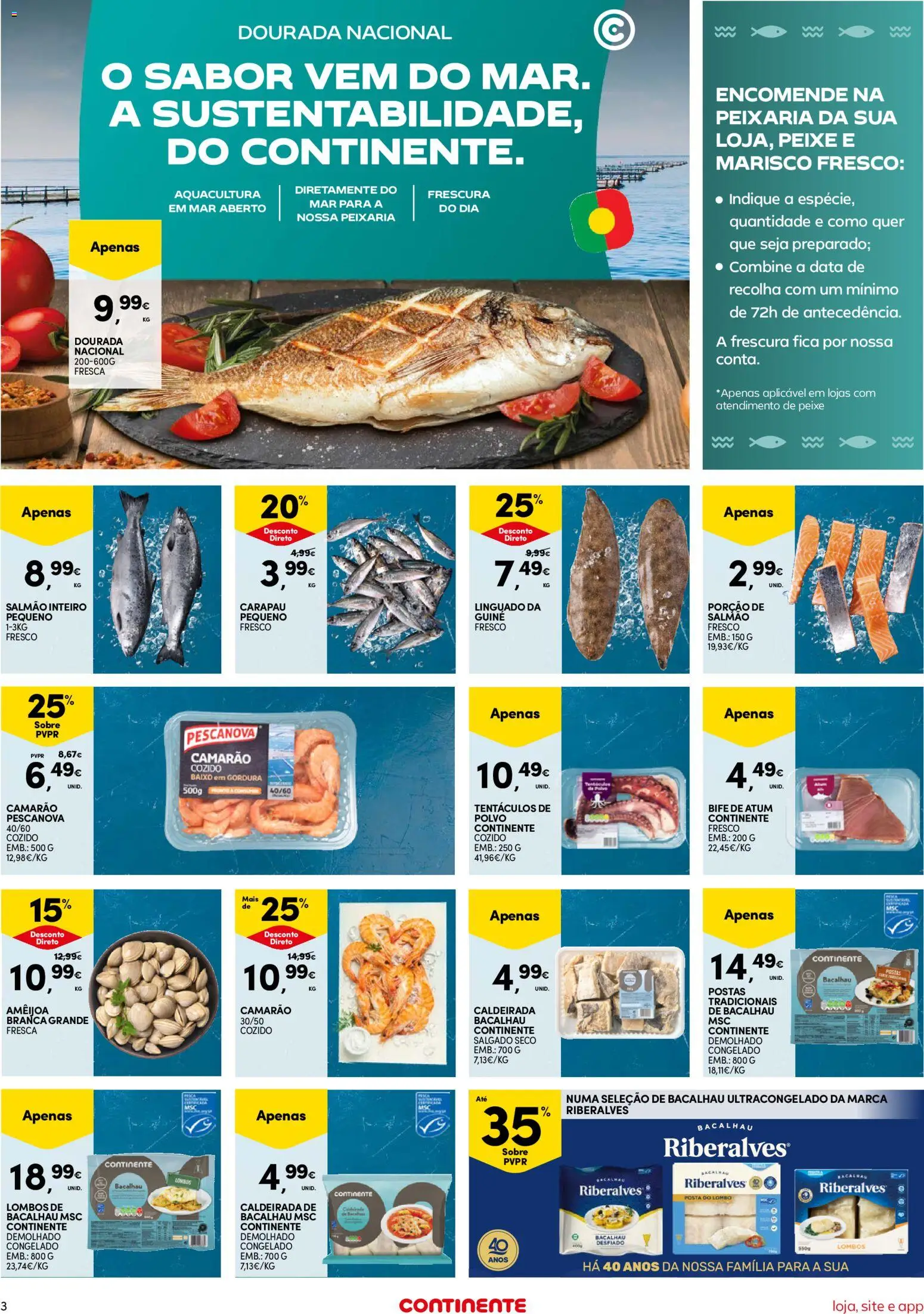 Continente Semanal Continente Bom Dia │ válido de 16.06.2026 | Página: 3 | Produtos: Polvo, Linguado, Lombo, Peixe