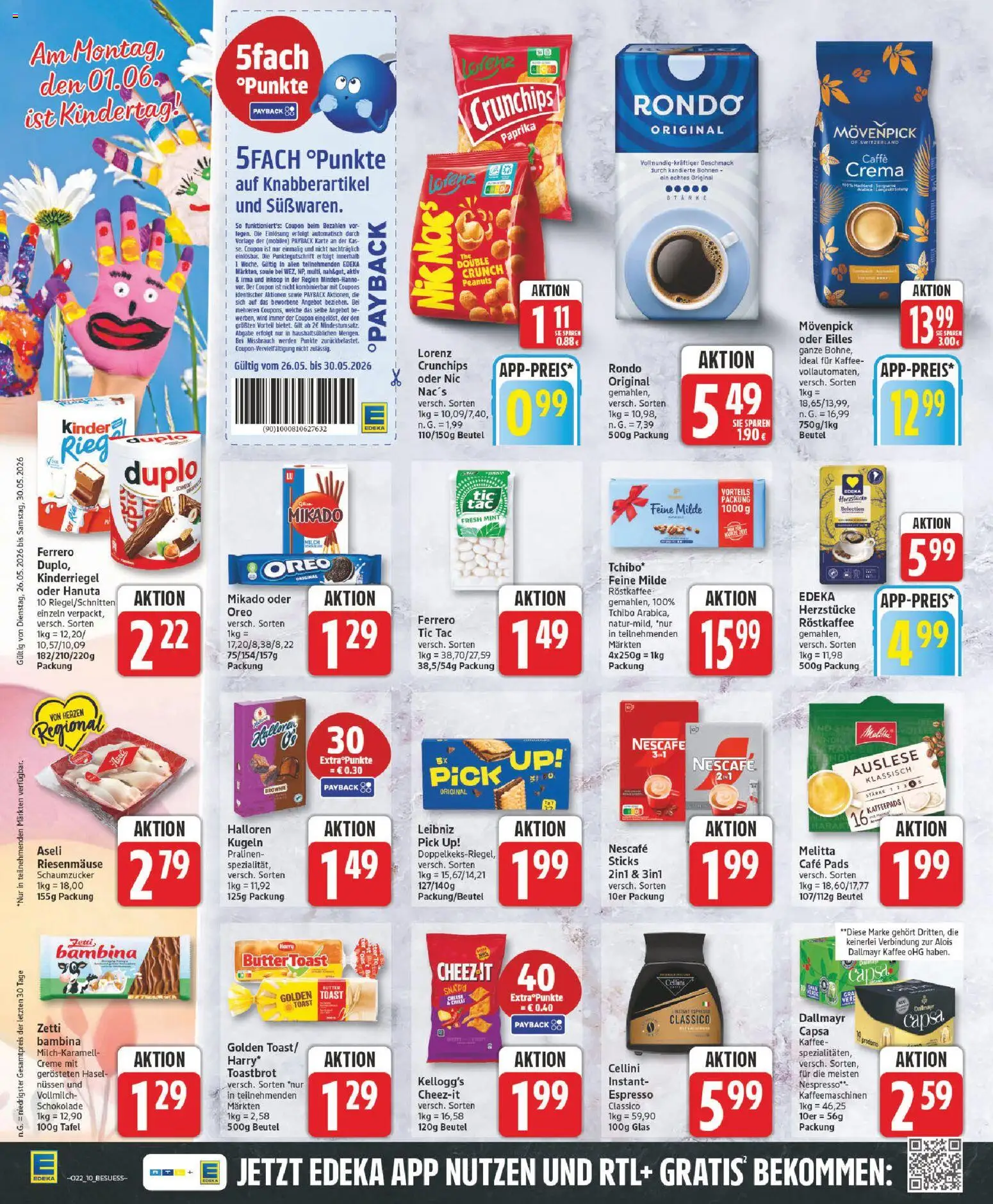 Edeka Prospekt – gültig ab 26.05.2026 | Seite: 10 | Produkte: Kaffee, Toast, Kellogg's, Chips