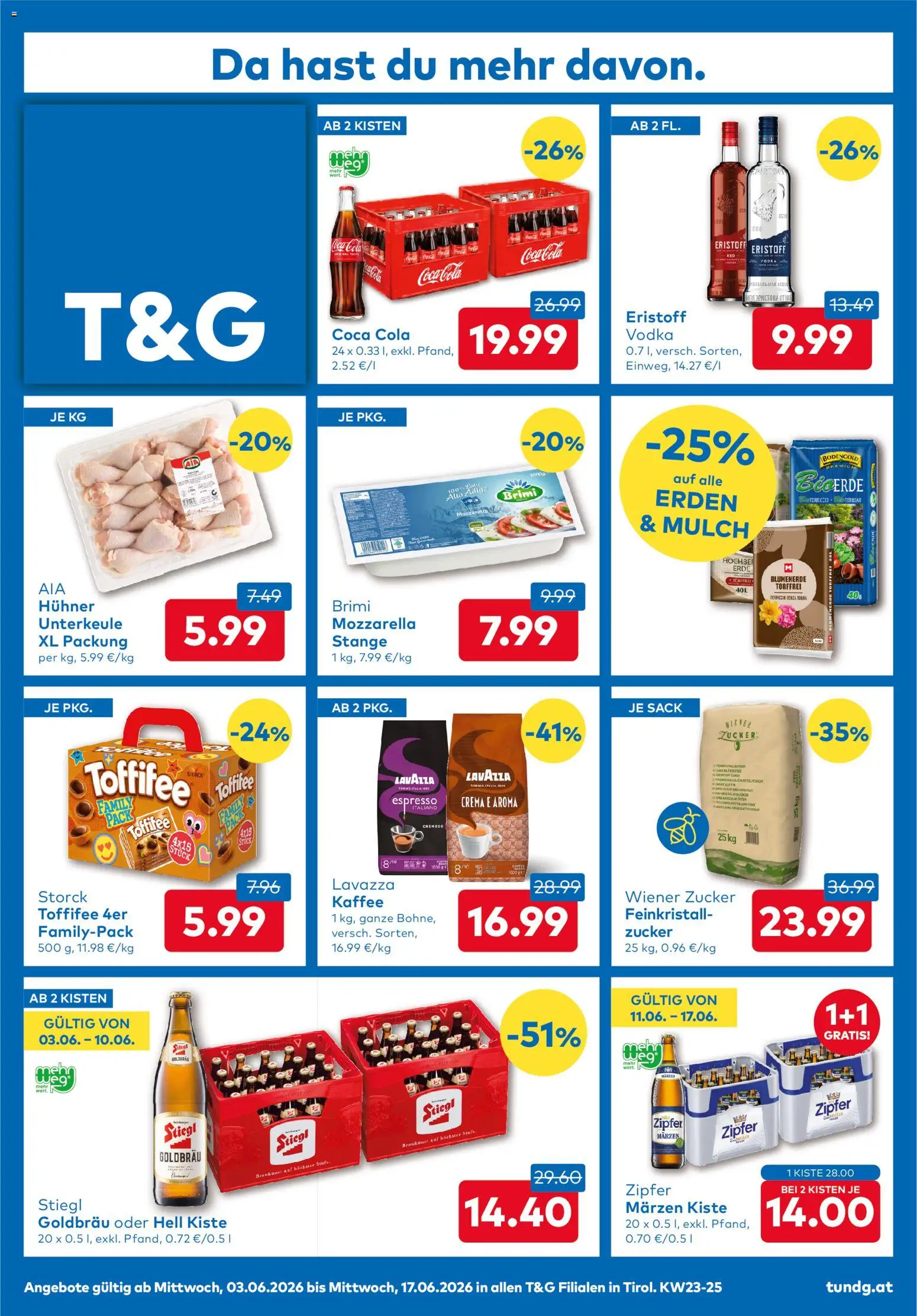 T&G Flugblatt gültig ab 03.06.2026 | Seite: 1 | Produkte: Zucker, Kaffee