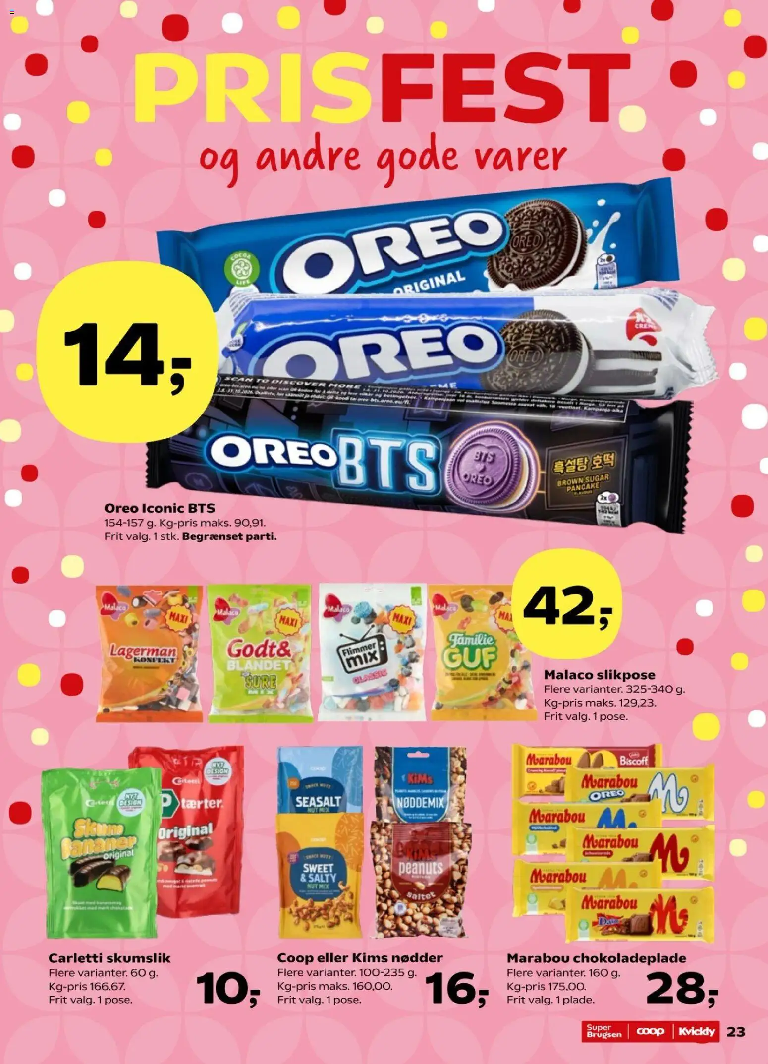 Kvickly tilbudsavis – gyldig fra 21/08/2026 | Side: 23 | Produkter: Nødder, Cookies, Peanuts, Oreo