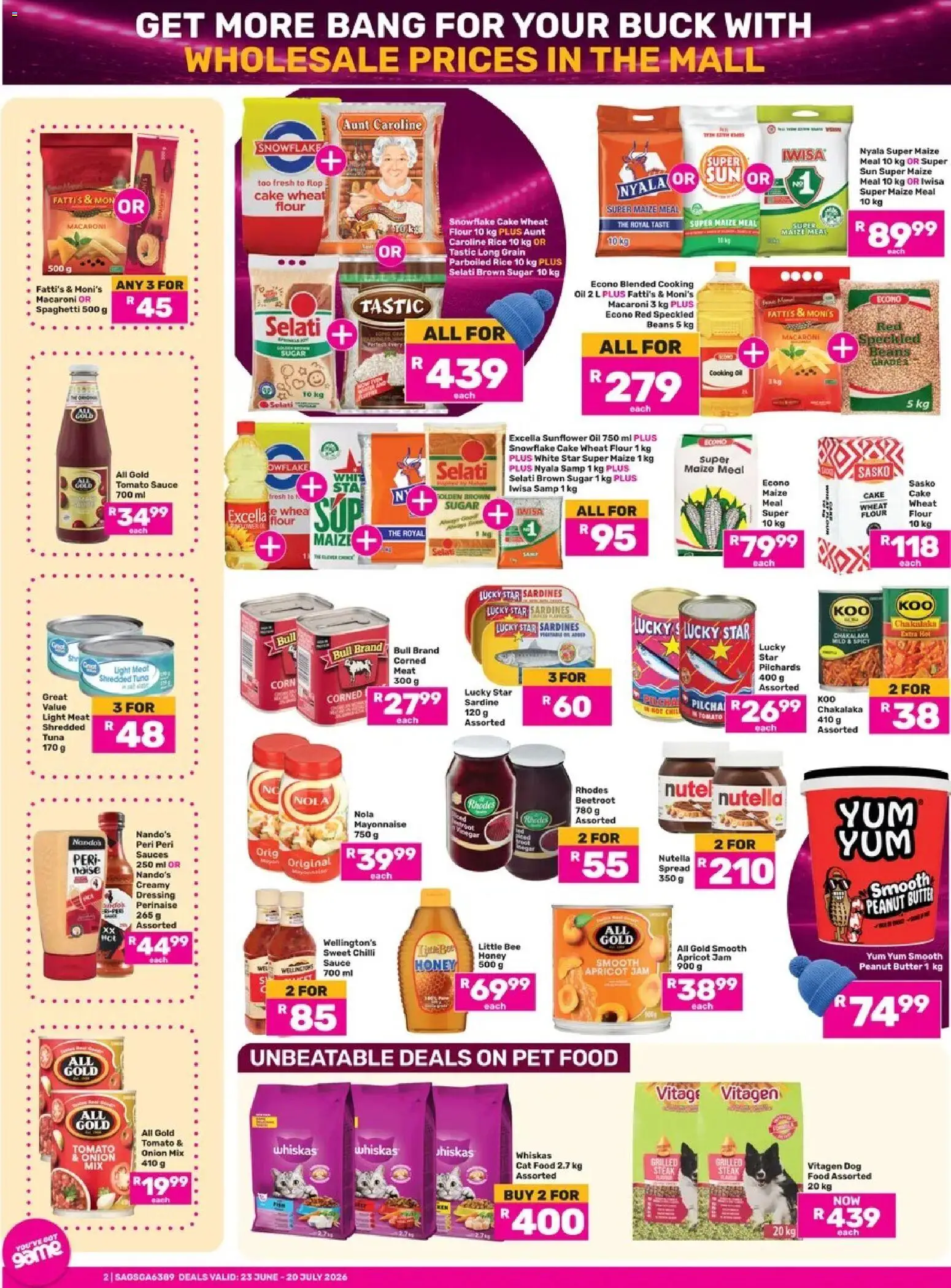 New Game catalogue – valid from 23/06/2026 | Page: 2 | Products: Oil, Rice, Sauce, Sugar