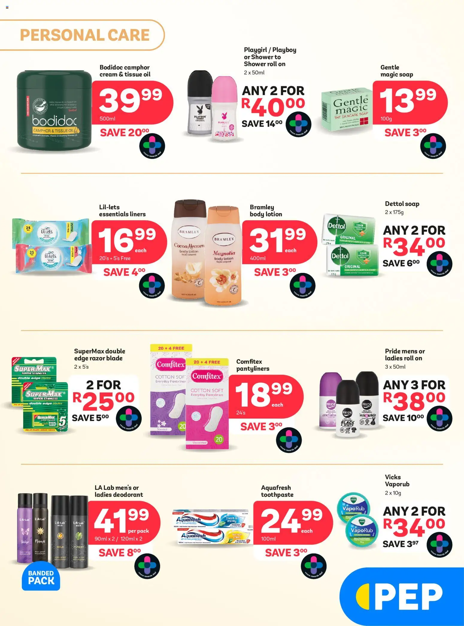 New PEP Stores catalogue – valid from 24/06/2026 | Page: 2 | Products: Cream, Soap, Deodorant, Toothpaste
