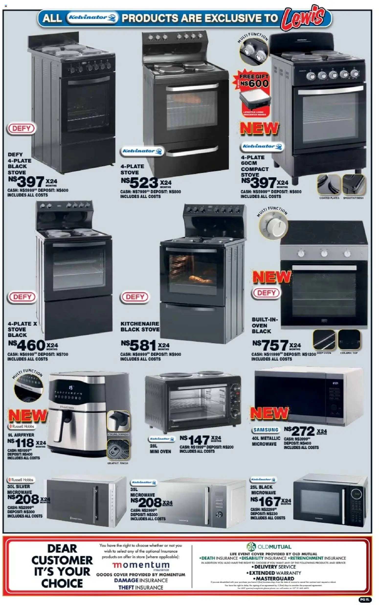New Lewis Stores catalogue – valid from 10/08/2026 | Page: 11 | Products: Cover, Oven, Stove, Microwave