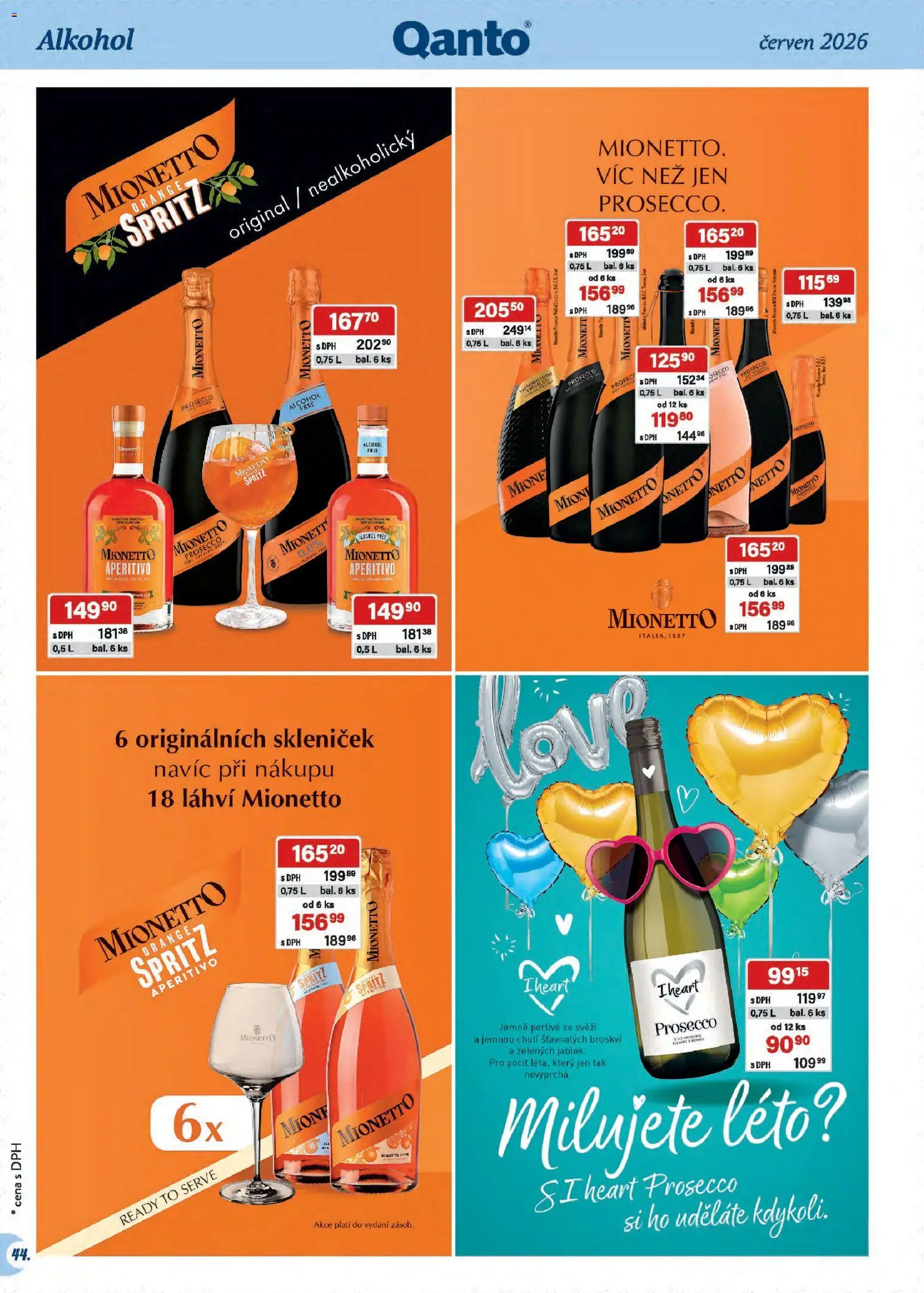 Astur & Qanto leták - Velkoobchod 06/2026 od 01.06.2026 | Strana: 44 | Produkty: Prosecco, Mionetto, Spritz, Aperitivo