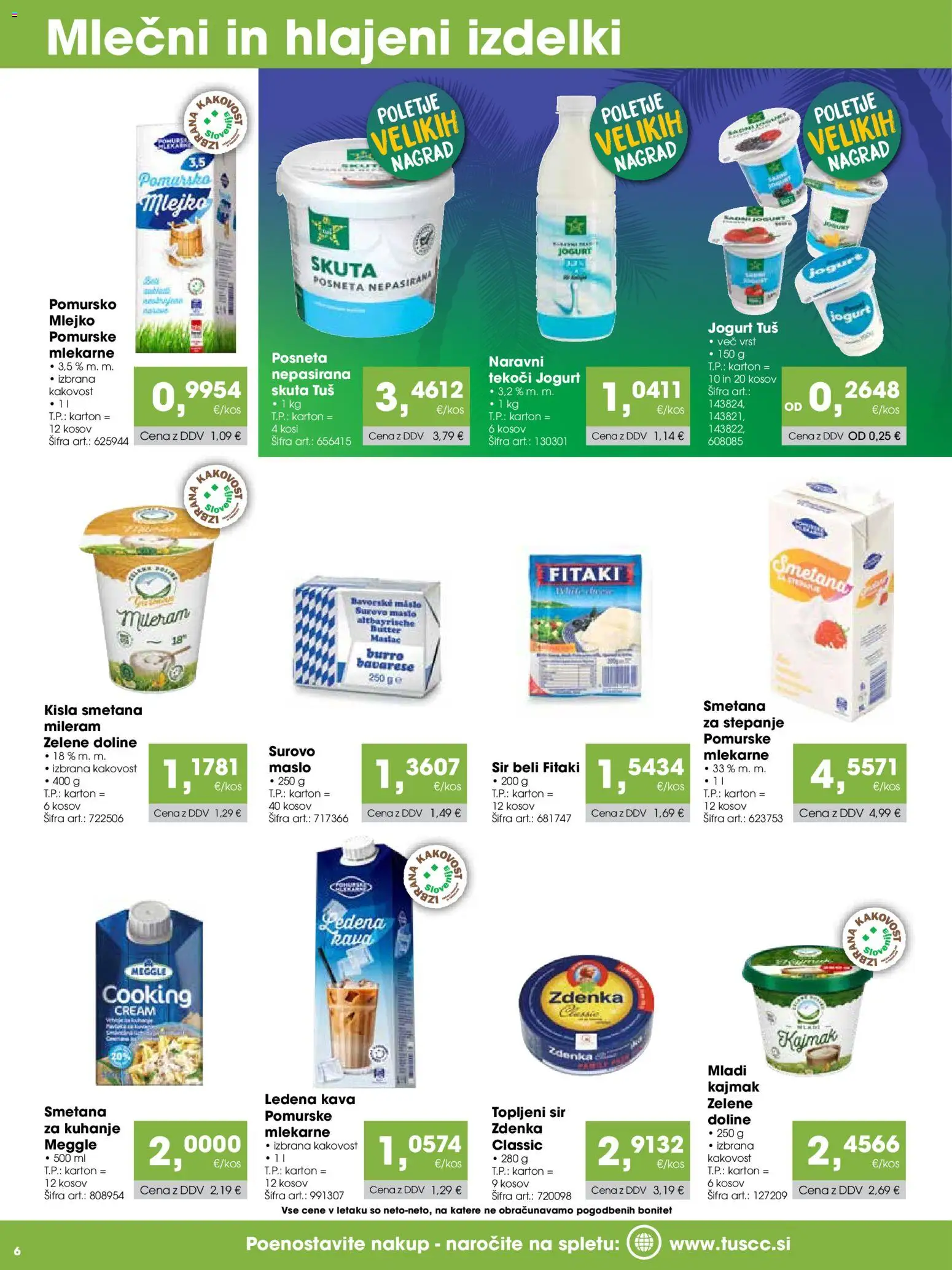 Novi Tuš katalog ponudbe – veljaven od 15.08.2026 | Stran: 6 | Izdelki: Kajmak, Maslo, Jogurt, Kava