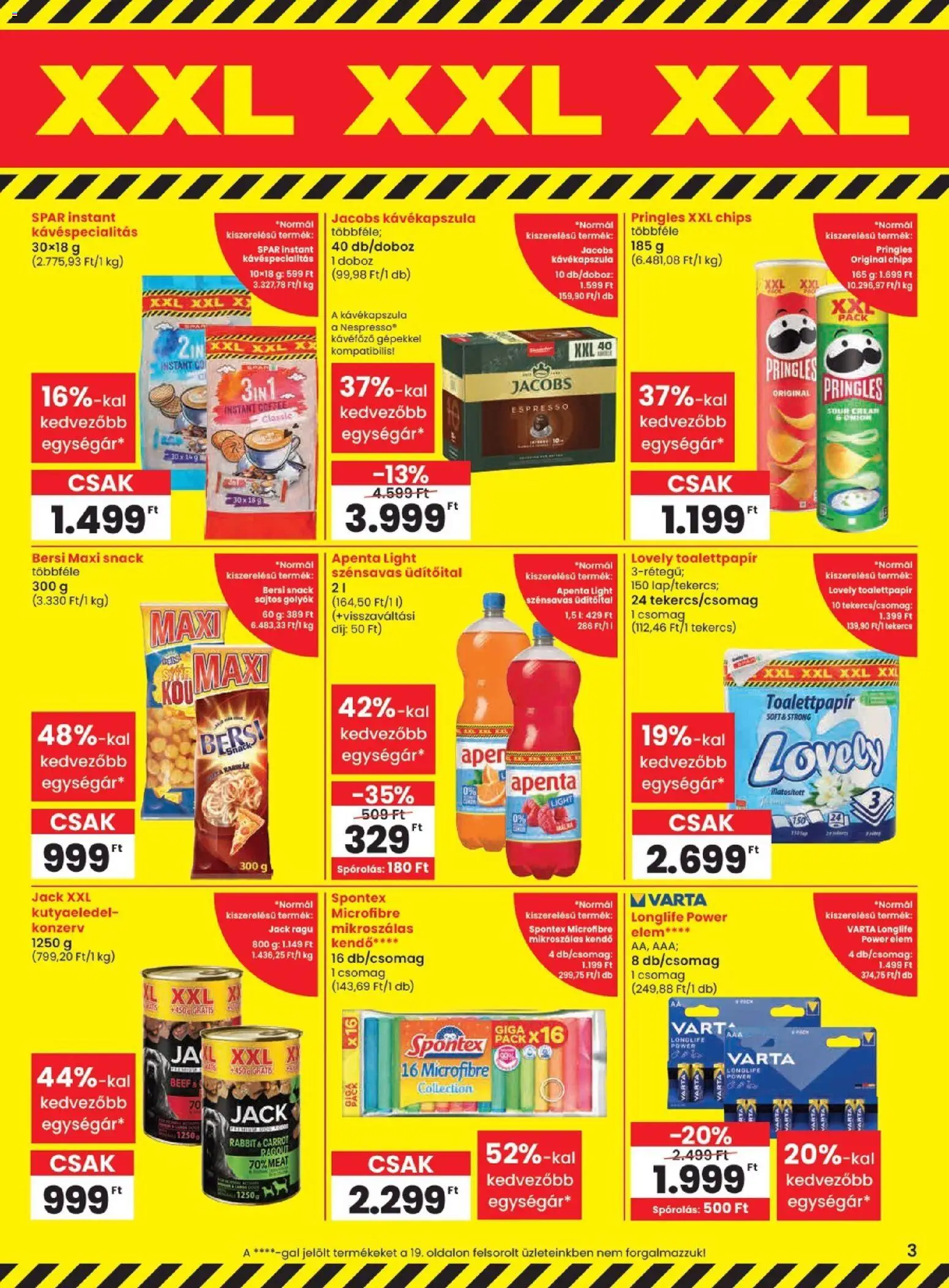 Spar akciós ujság - amely érvényes a következő dátumtól: 07.05.2026 | Oldal: 3 | Termékek: Kendő, Chips, Kávéfőző, Doboz