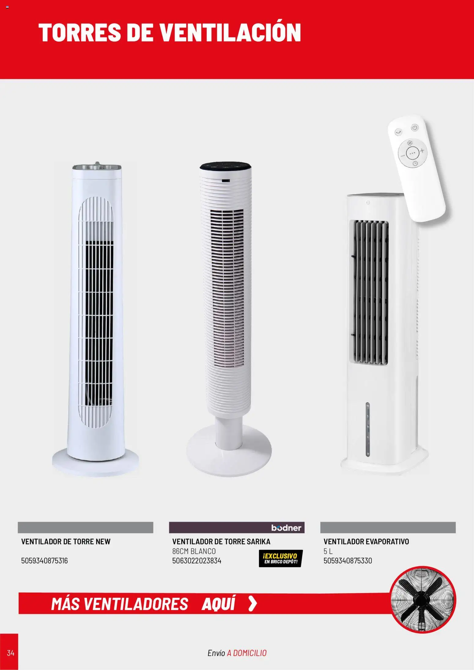 Brico Depôt Catálogo Climatización 2026 │ válido desde el 04/05/2026 | Página: 34 | Productos: Ventilador