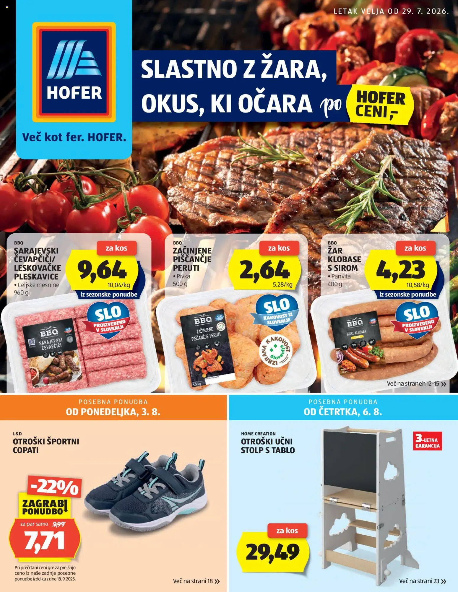 Hofer SI katalog | vrijedi od 29.07.2026 | Stranica: 1 | Proizvodi: Ćevapčići