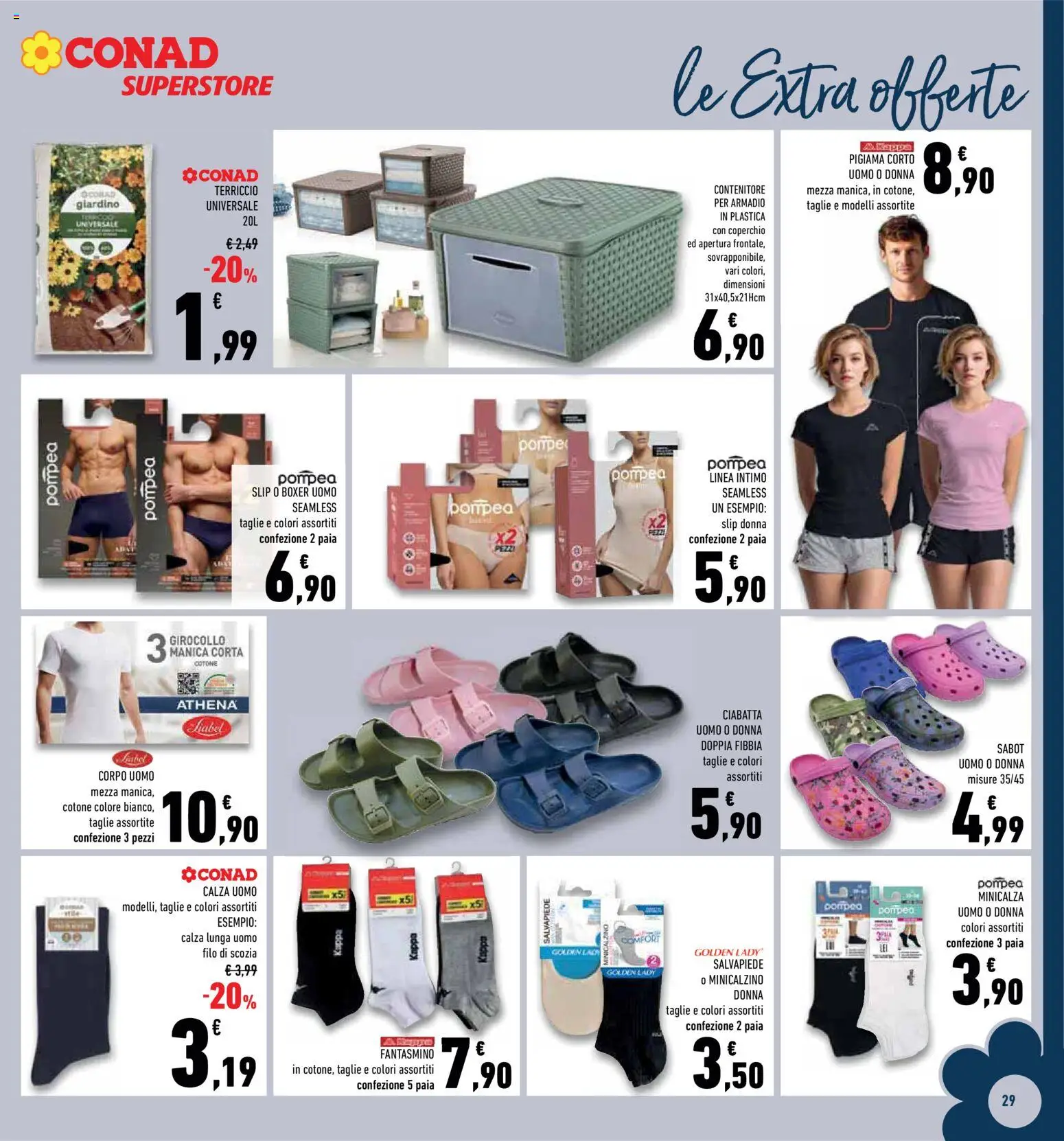 Volantino Conad del 06.05.2026 | Pagina: 29 | Prodotti: Intimo, Slip, Sabot, T-shirt