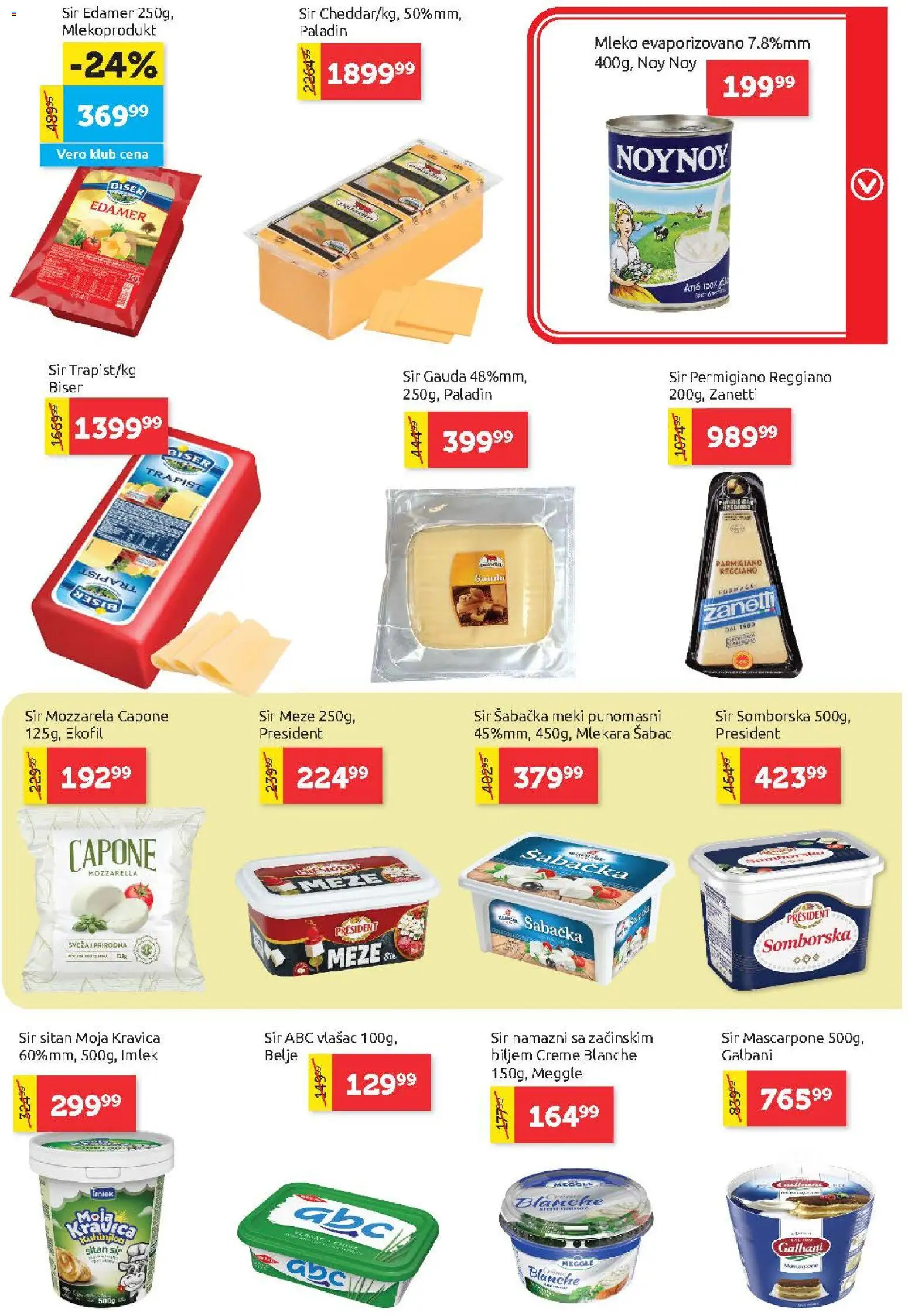SuperVERO katalog - važi od 06.08.2026 | Strana: 7 | Proizvode: Sitan sir, Moja kravica, Mleko, Sir