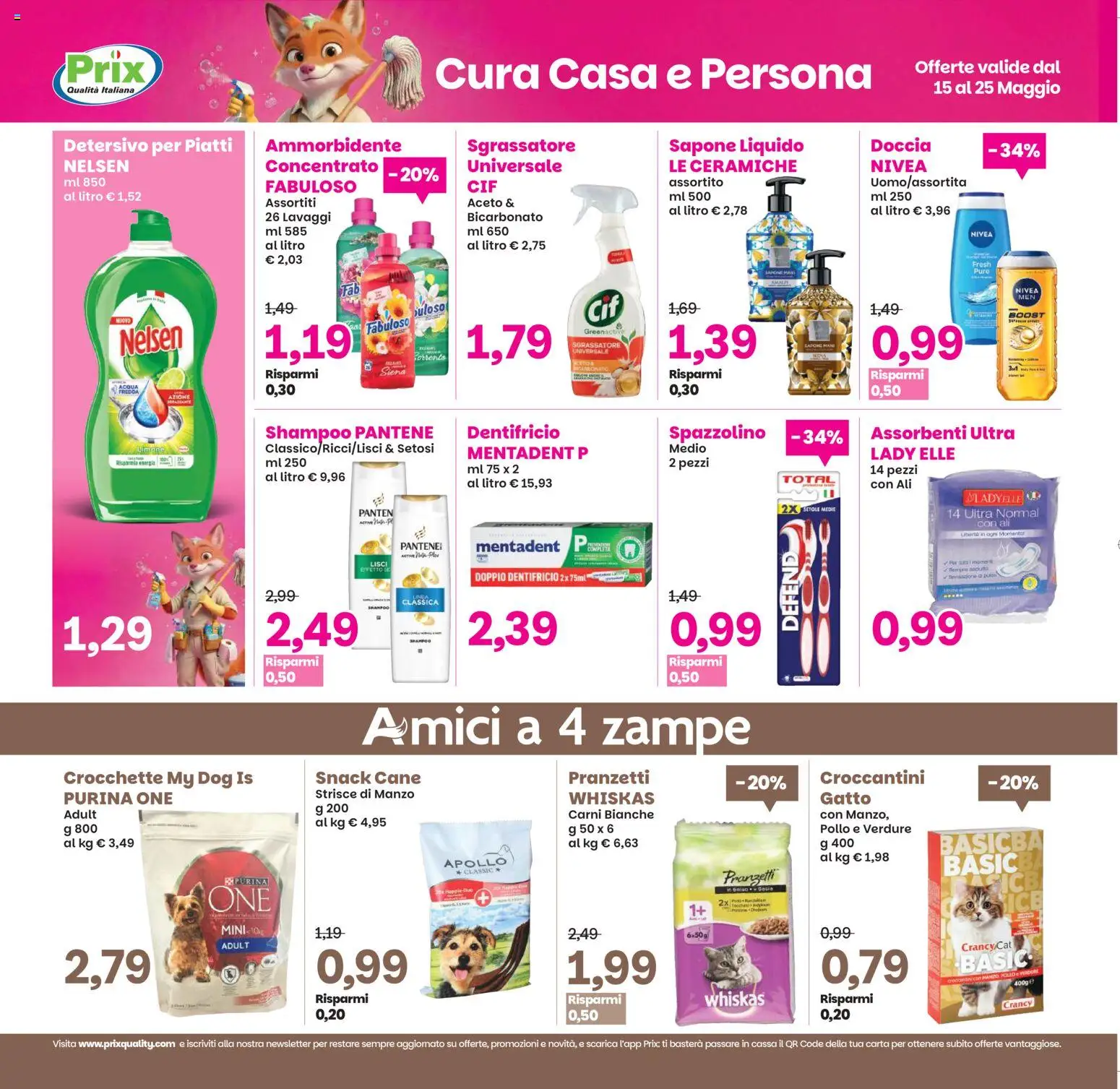 Volantino Prix del 15.05.2026 | Pagina: 20 | Prodotti: Spazzolino, Pollo, Detersivo per piatti, Sgrassatore