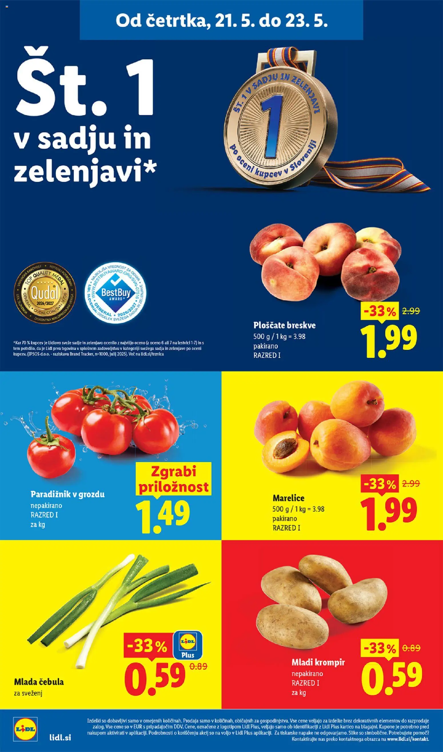Novi Lidl katalog ponudbe – veljaven od 21.05.2026 | Stran: 4 | Izdelki: Paradiznik, Krompir, Cebula, Sadje