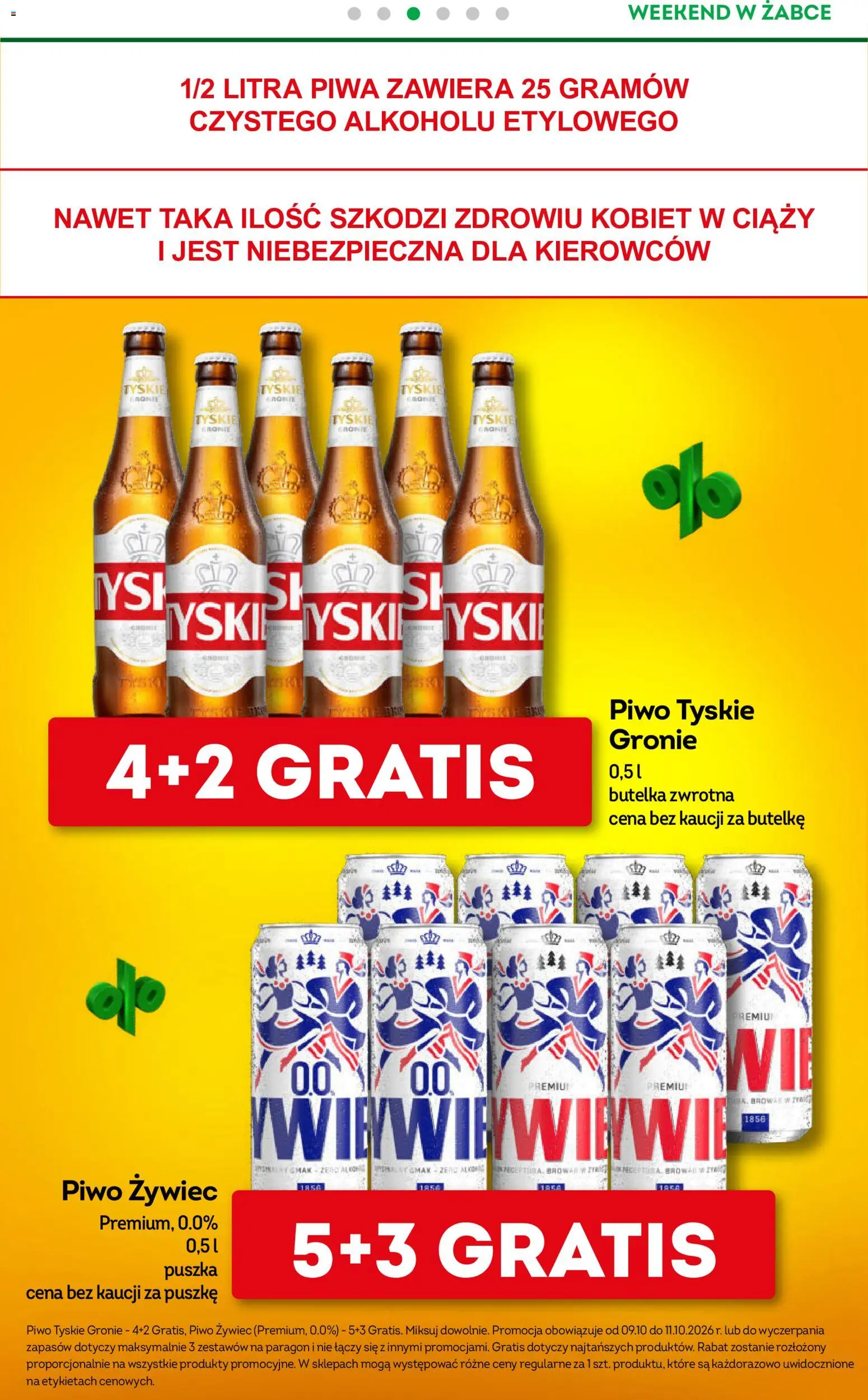 Żabka gazetka - Weekendowe promocje od 09.10.2026 | Strona: 4 | Produkty: Piwo tyskie, Tyskie, Piwo