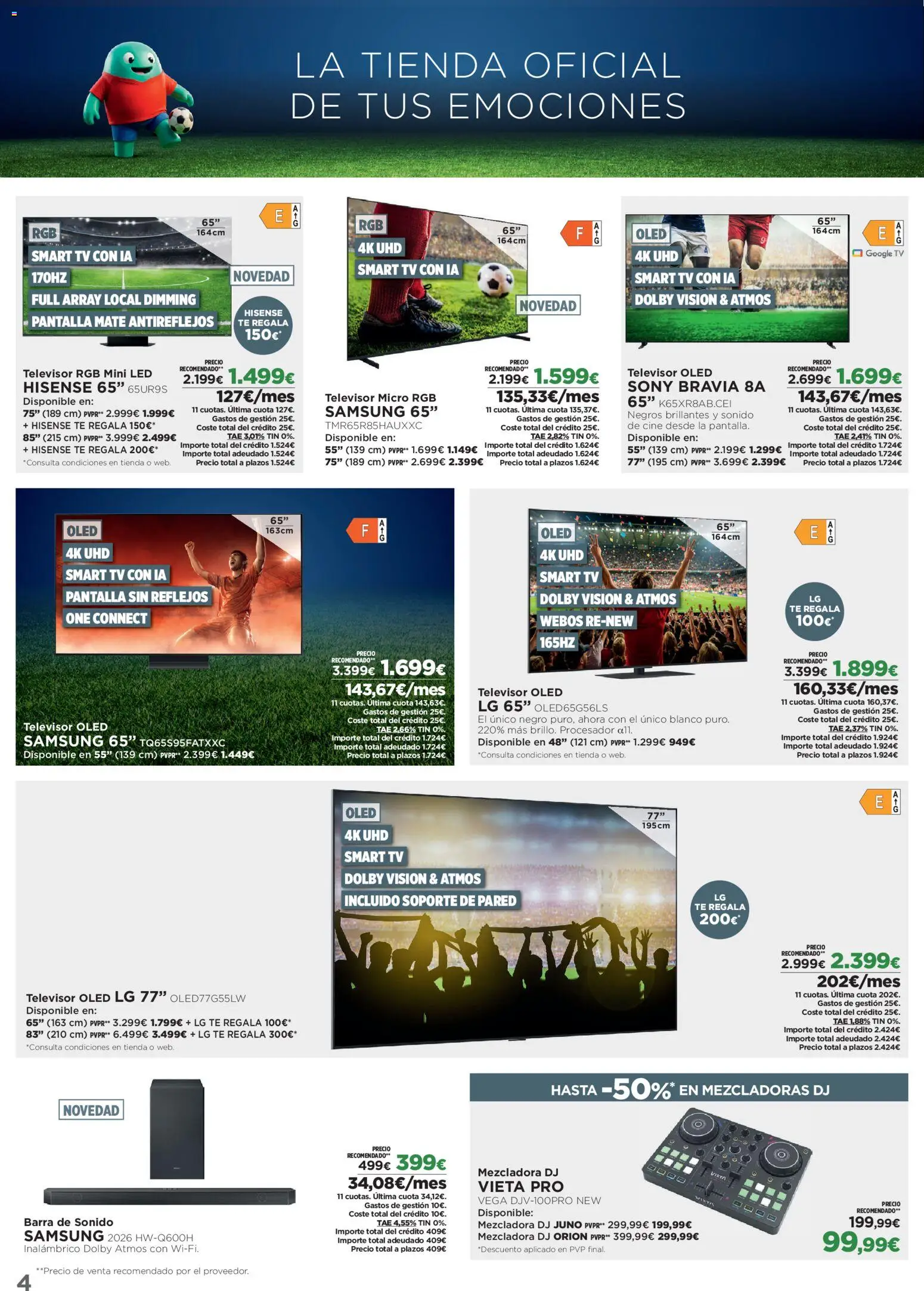 El Corte Inglés ofertas │ válido desde el 08.06.2026 | Página: 4 | Productos: Καλαμάρι, Té, Televisor