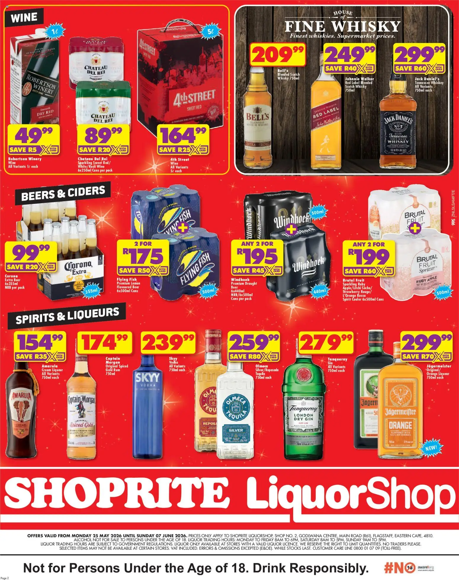 New Shoprite catalogue – valid from 25.05.2026 | Page: 2 | Products: Rum, Wine, Gin, Lemon
