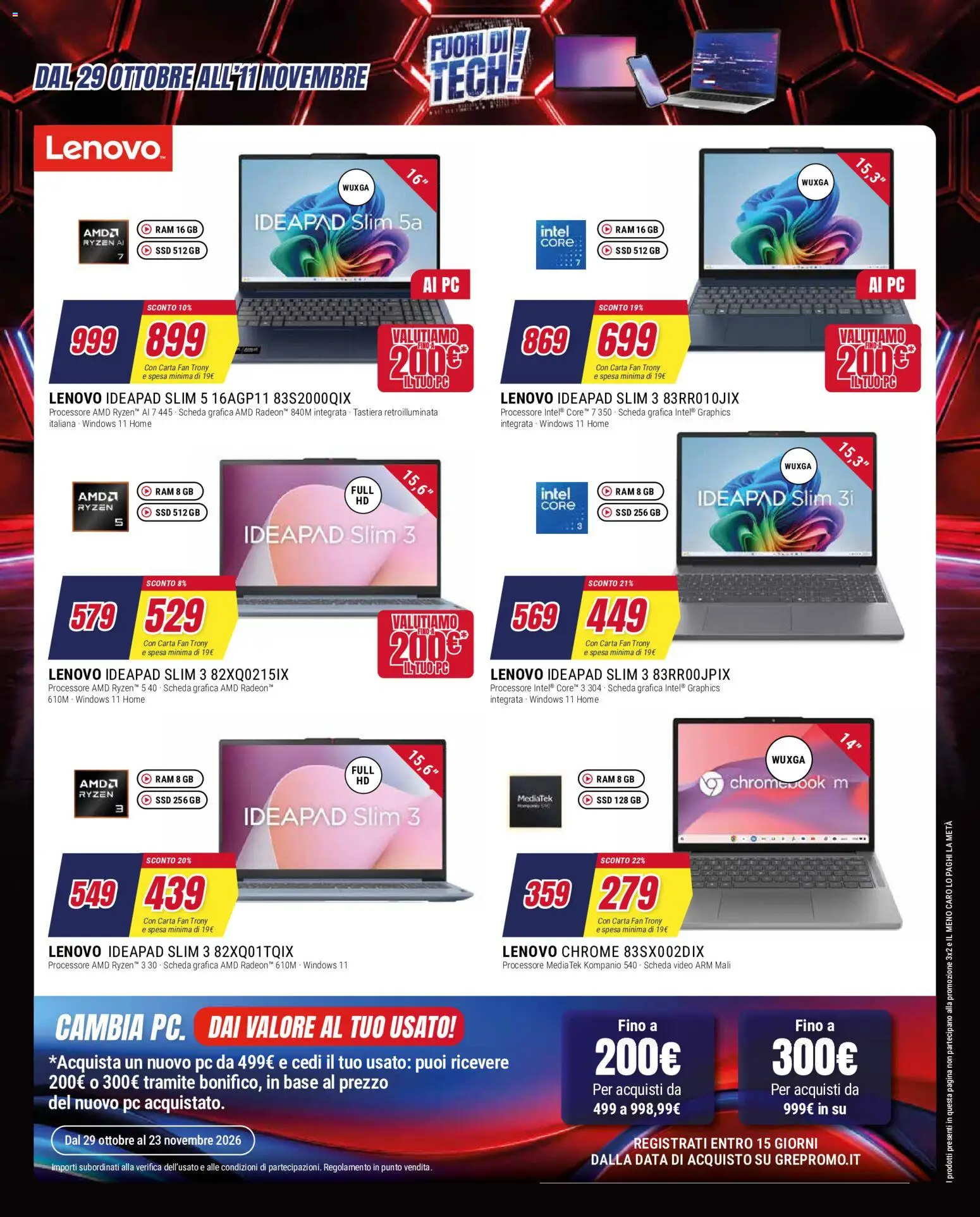 Volantino Trony del 29/10/2026 | Pagina: 36 | Prodotti: Caro, Data, Tastiera, Fan