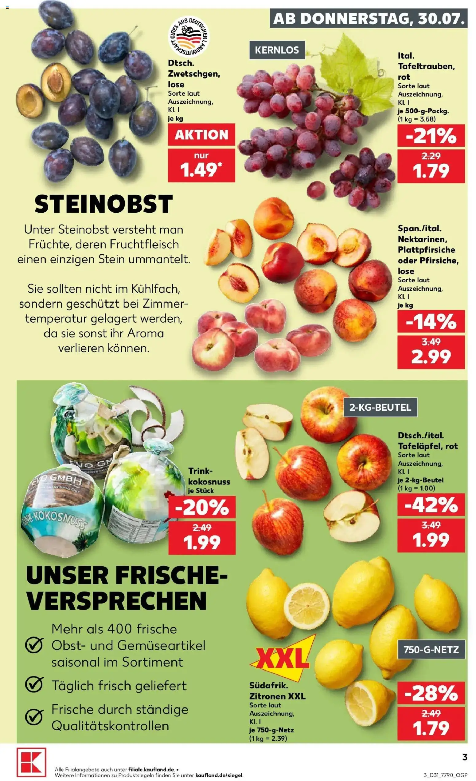 Kaufland Prospekt Eisenhüttenstadt – gültig ab 30.07.2026 | Seite: 3 | Produkte: Obst, Zitronen