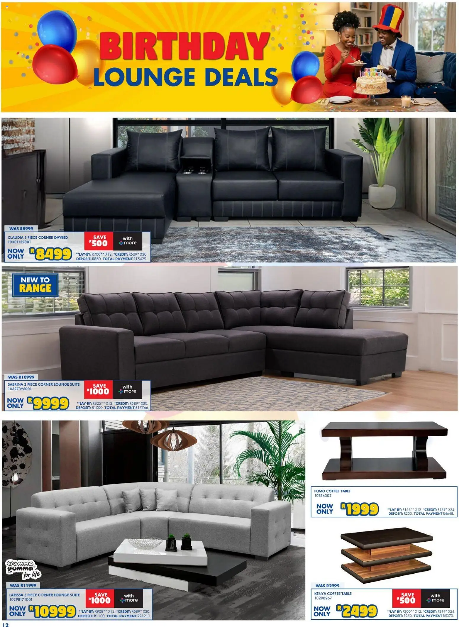 New Russells catalogue – valid from 16/07/2026 | Page: 12 | Products: Coffee table, Table, Lounge suite, Coffee