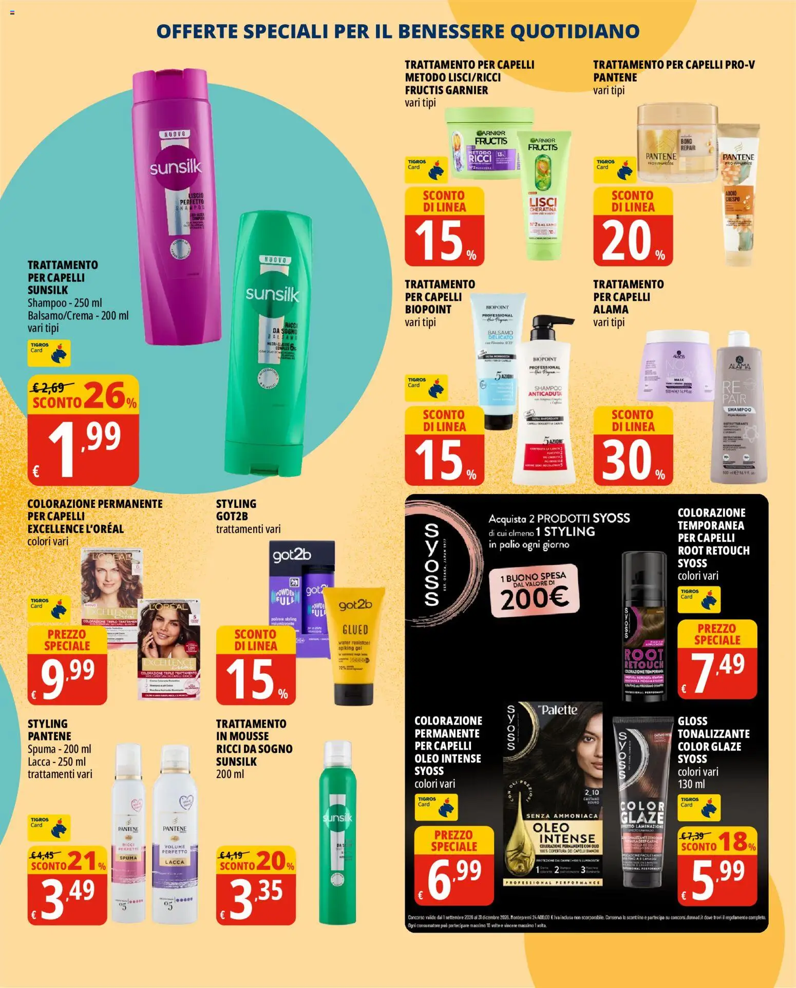 Volantino Tigros del 16/09/2026 | Pagina: 17 | Prodotti: Shampoo, Balsamo, Lacca